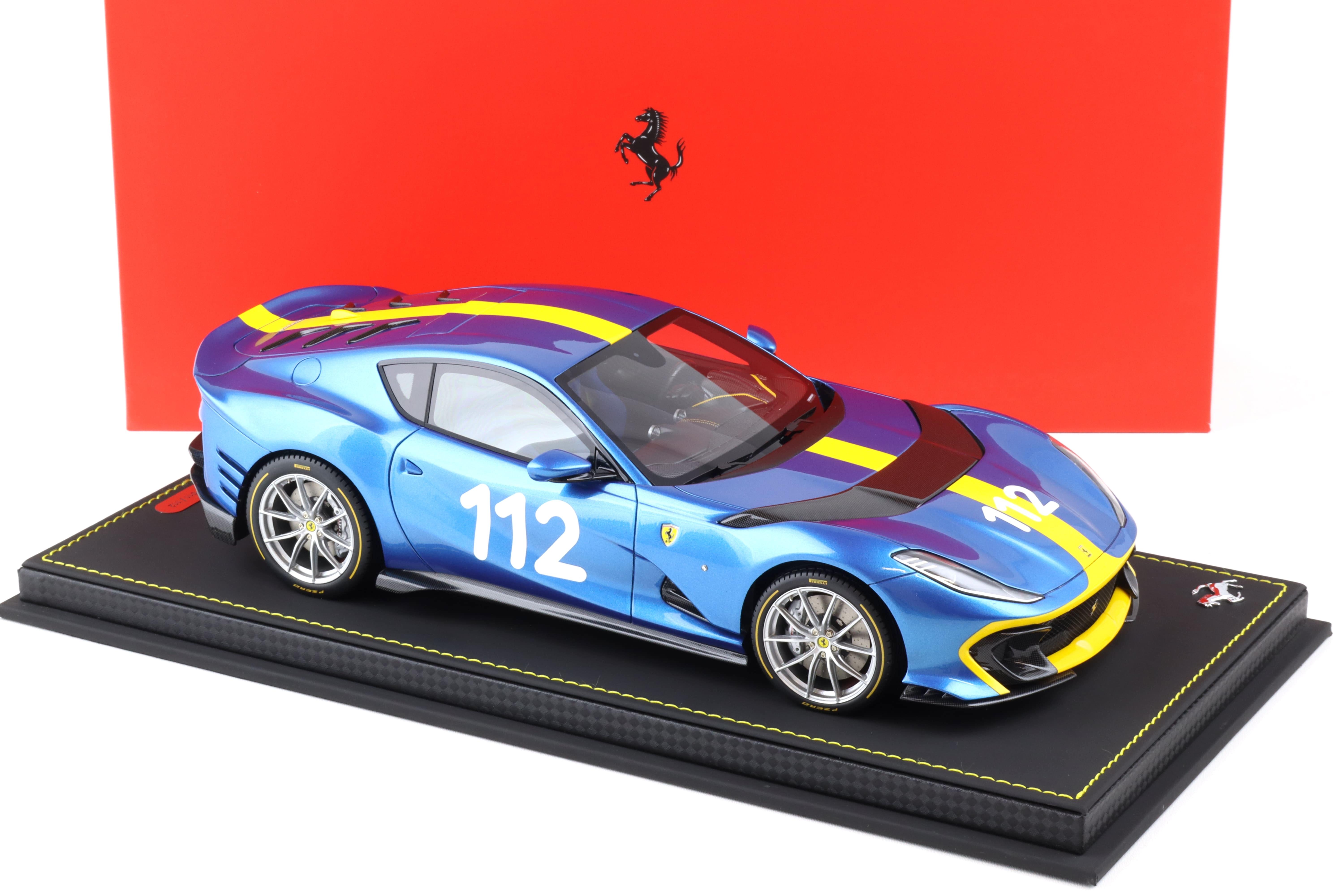 1:18 BBR Ferrari 812 Competizione French Racing blue Tailor made with Showcase - Limited 112 pcs.