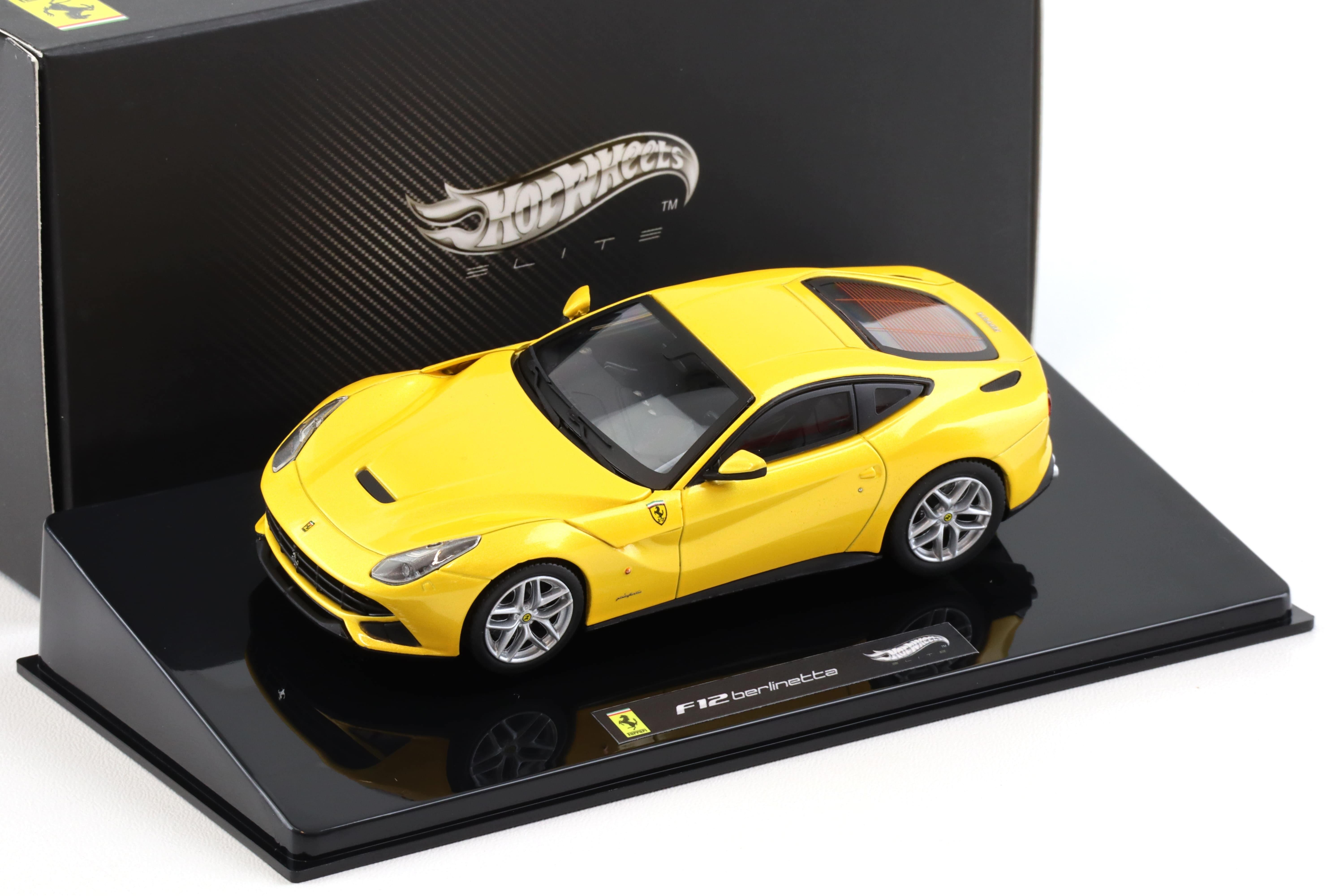 1:43 Hot Wheels Elite Ferrari F12 Berlinetta Coupe yellow 
