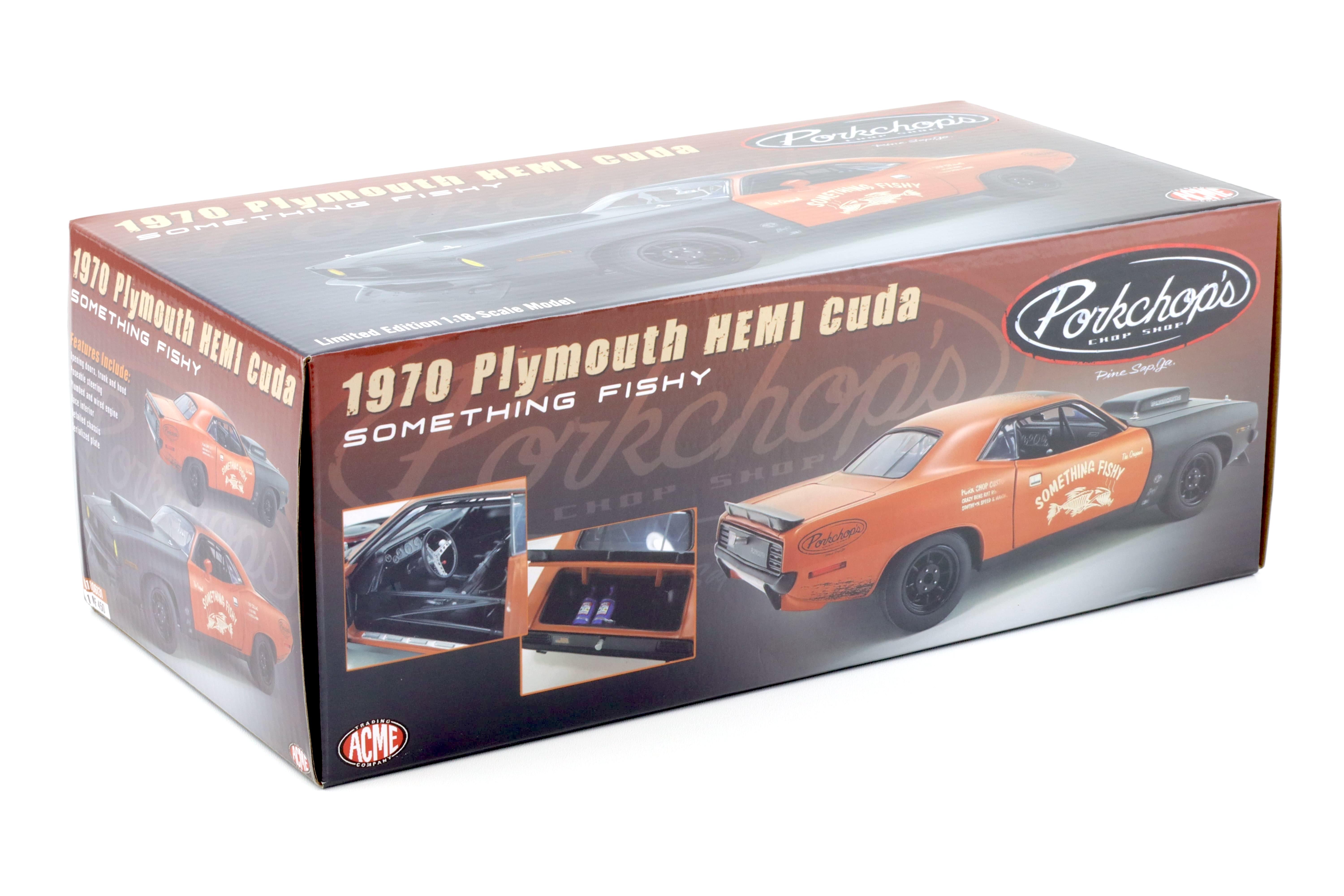 1:18 ACME 1970 Plymouth Hemi Cuda Something Fishy Porkchop's Chop Shop