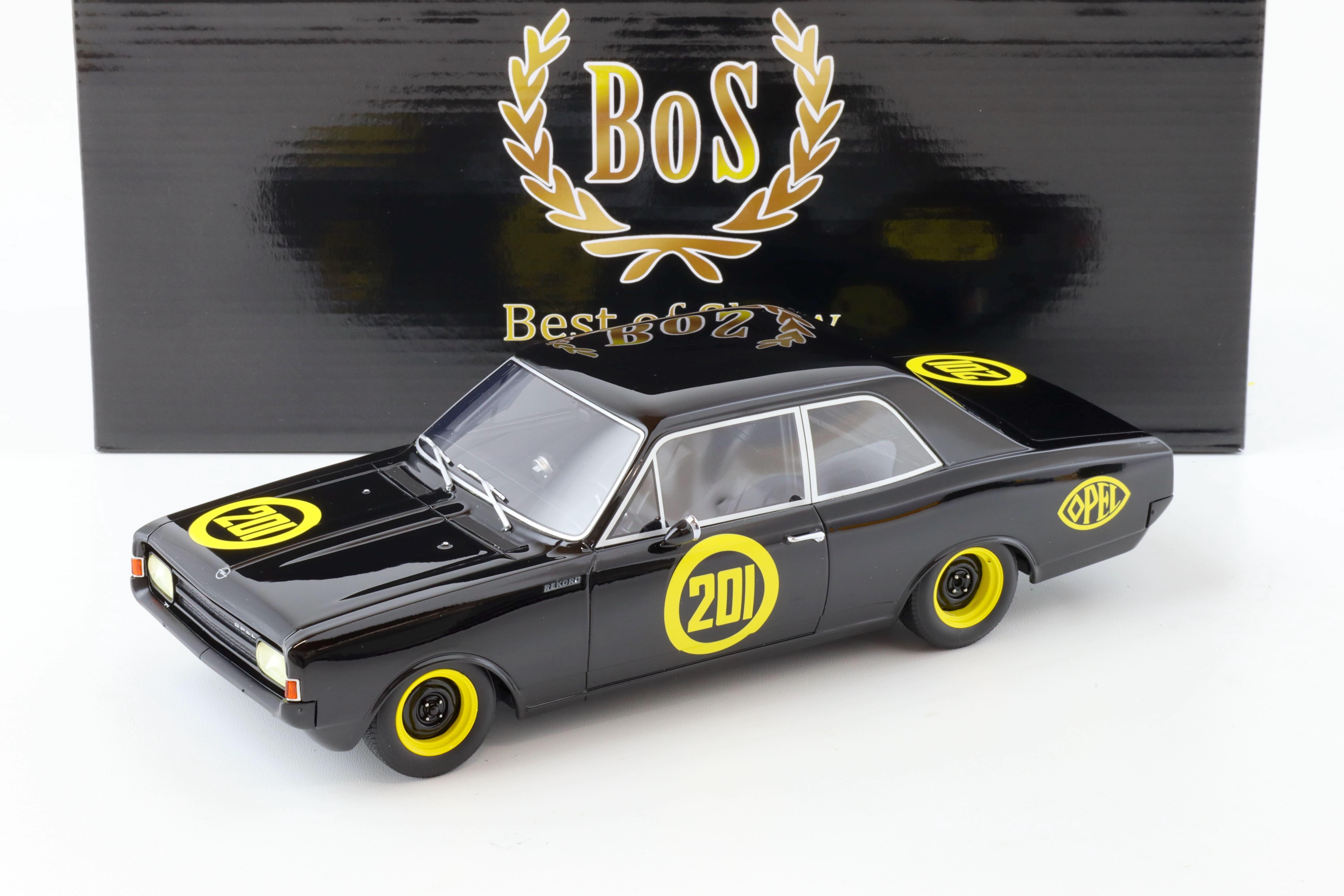 1:18 BOS-Models Opel Rekord C Schwarze Witwe #201 black 