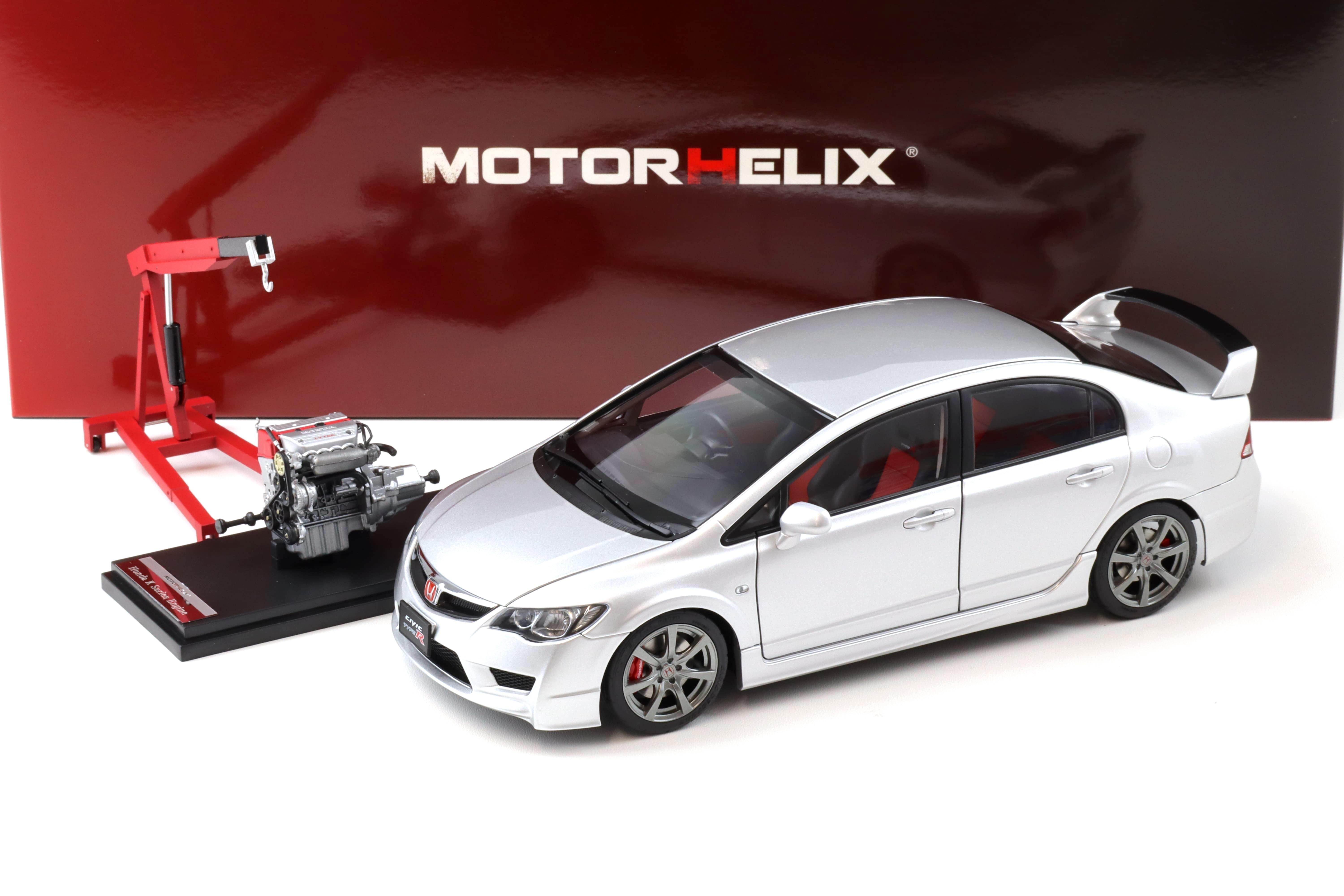 1:18 Motorhelix Honda Civic Type R (FD2) Late Version Super Platinum silver M85405