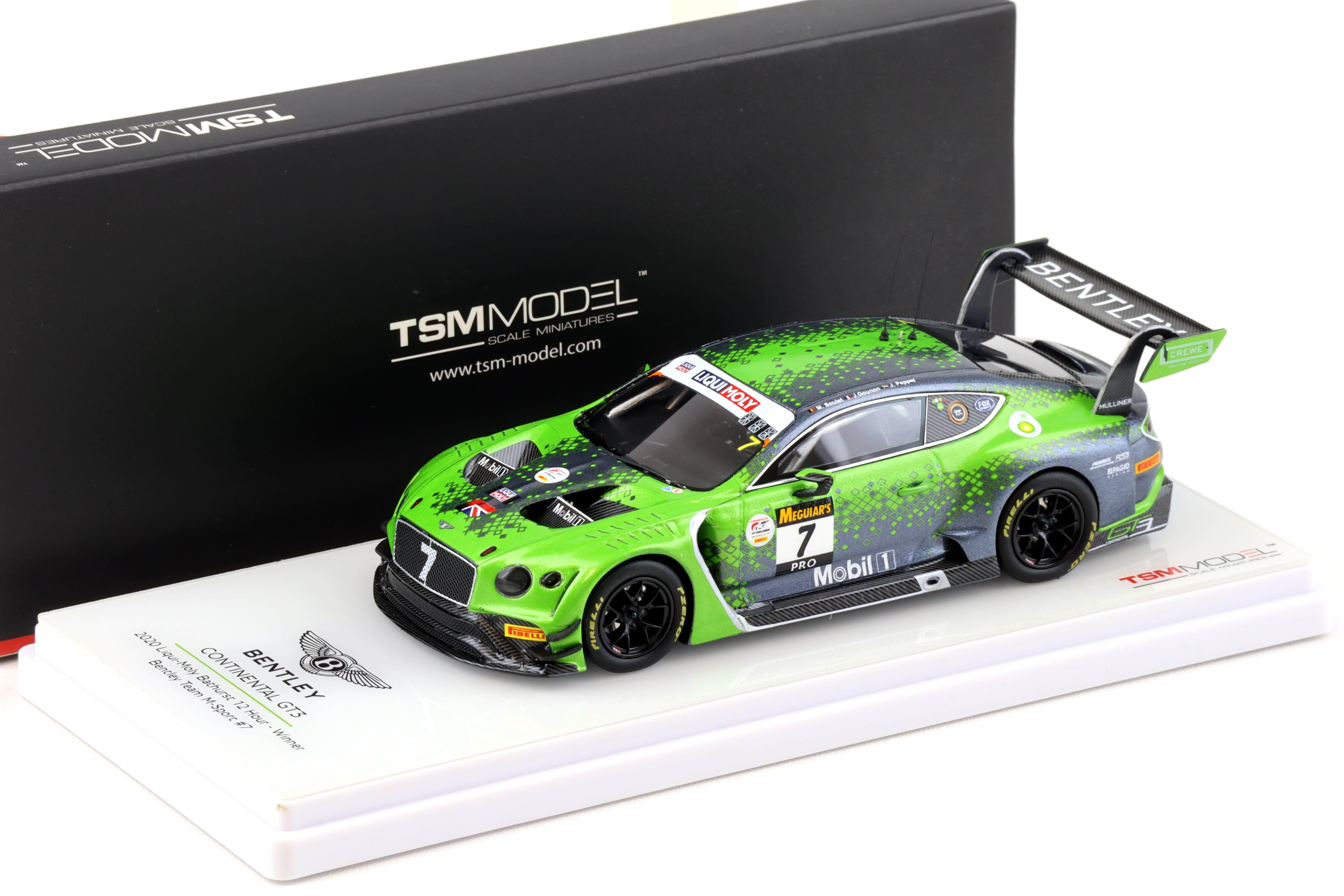 1:43 TSM Model Bentley Continental GT3 #7 Bathurst 12h Winner 2020 Liqui-Moly