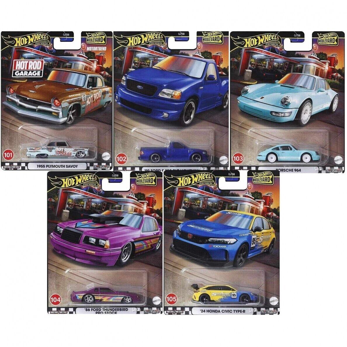 1:64 Hot Wheels Boulevard Series 2024 Car Culture Premium Pack 5 pcs. 979W Plymouth, Porsche