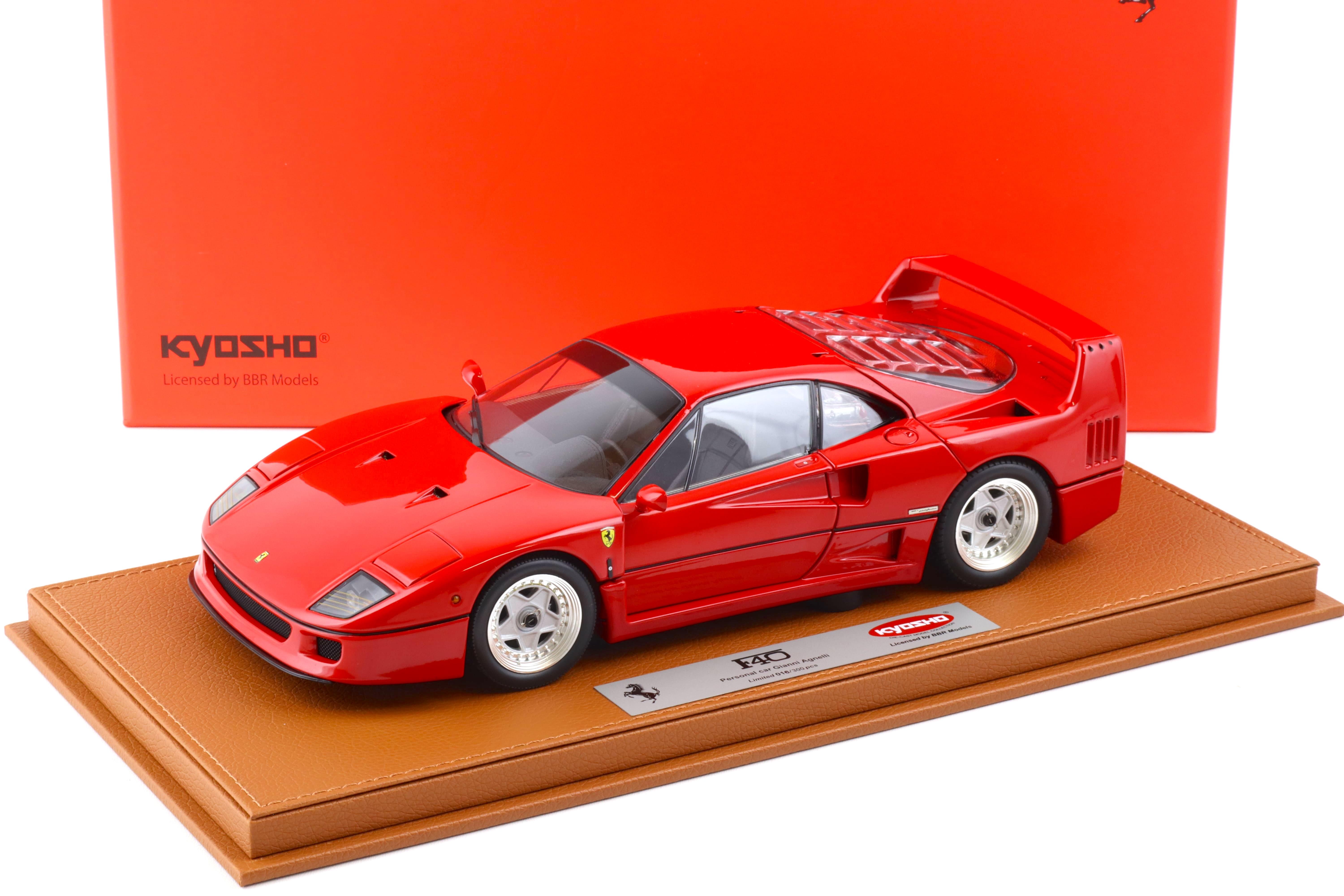 1:18 BBR Kyosho Ferrari F40 Valeo S/N red personal car Gianni Agnelli with Showcase - Limited 300 pcs.
