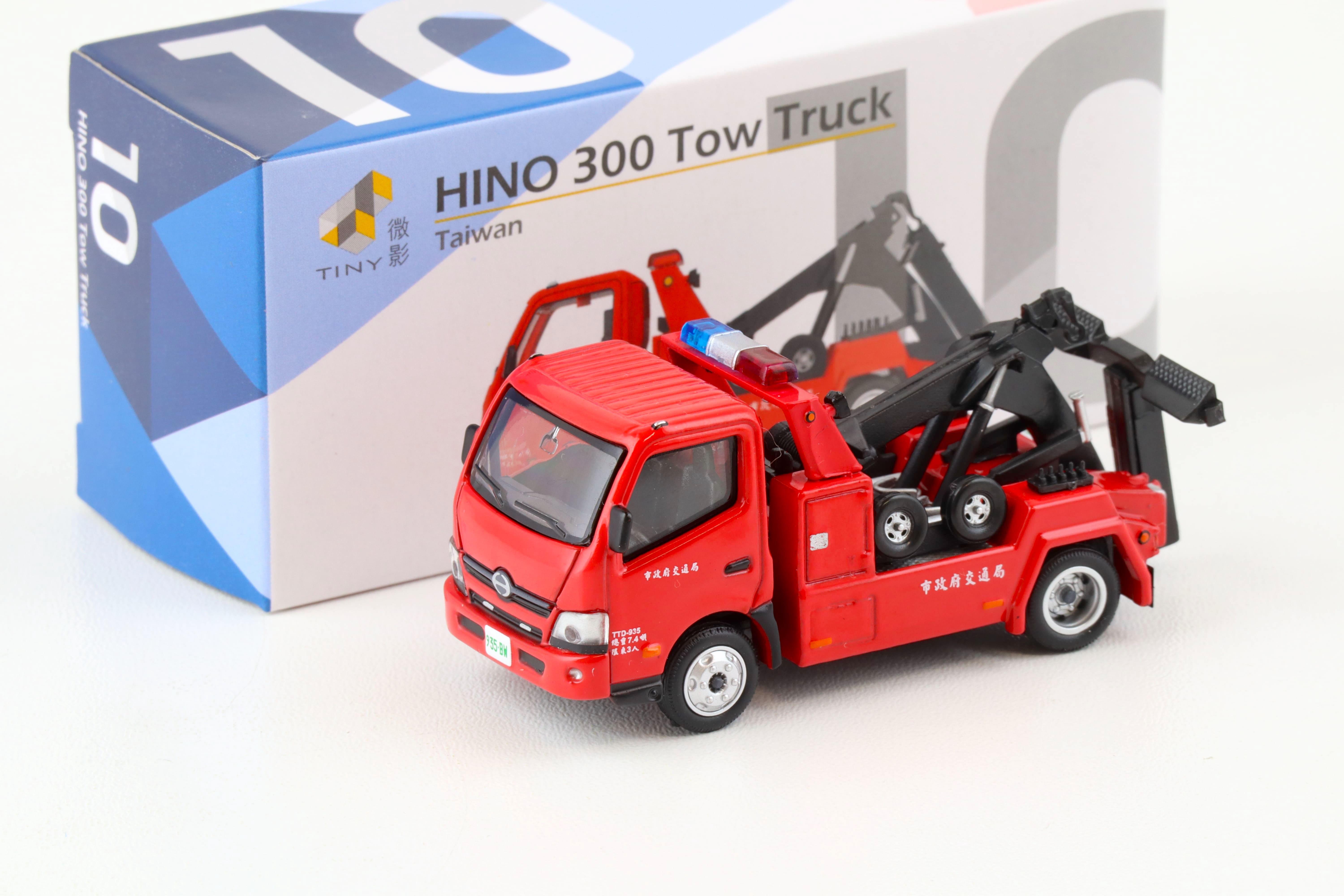 1:64 TINY HINO 300 Tow Truck Abschlepper Taiwan red