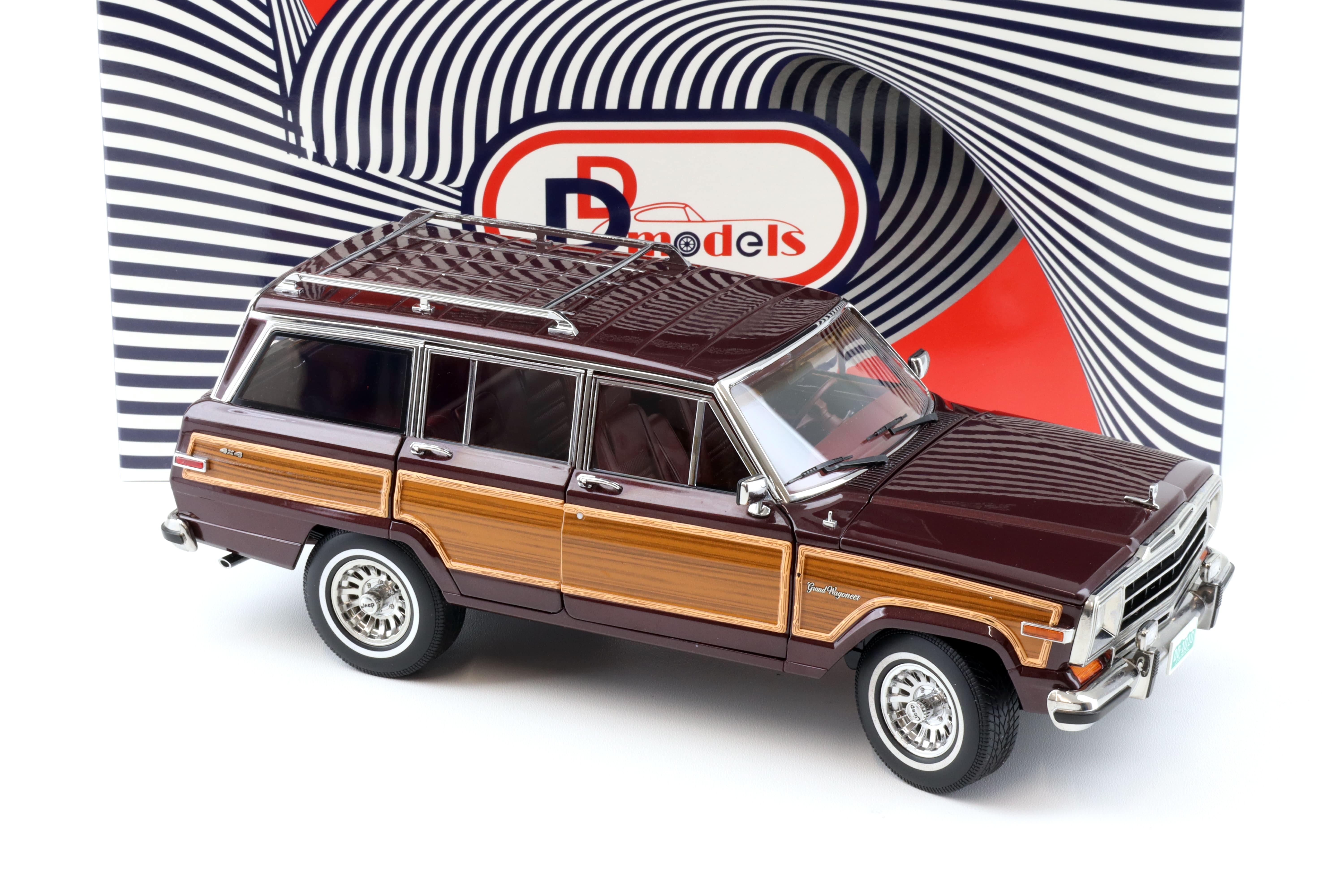 1:18 DD-Models Jeep Grand Wagoneer 1991 Black cherry dark red/ wood DO00110