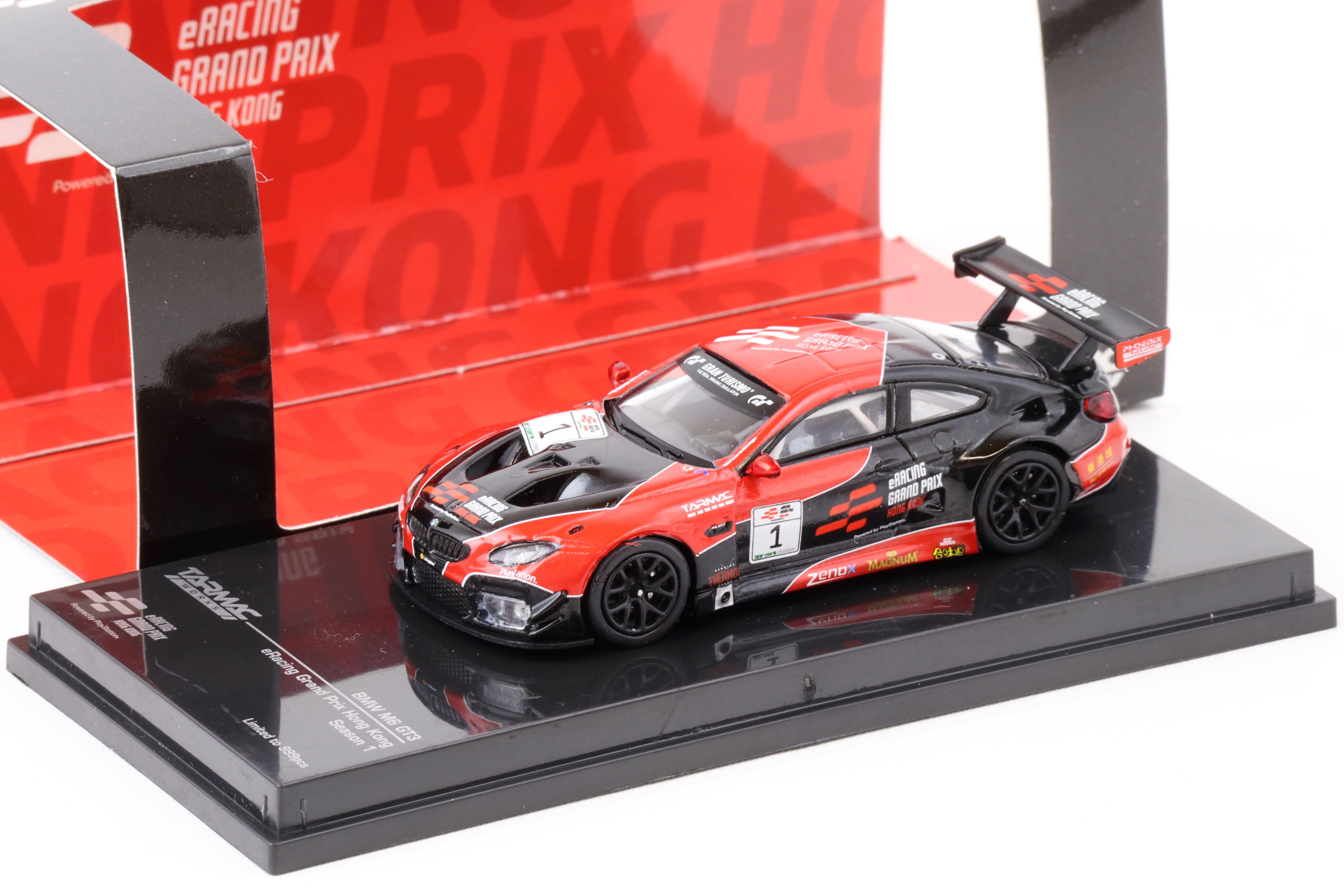 1:64 Tarmac Works BMW M6 GT3 eRacing Grand Prix Hong Kong Season 1 #1 black/red