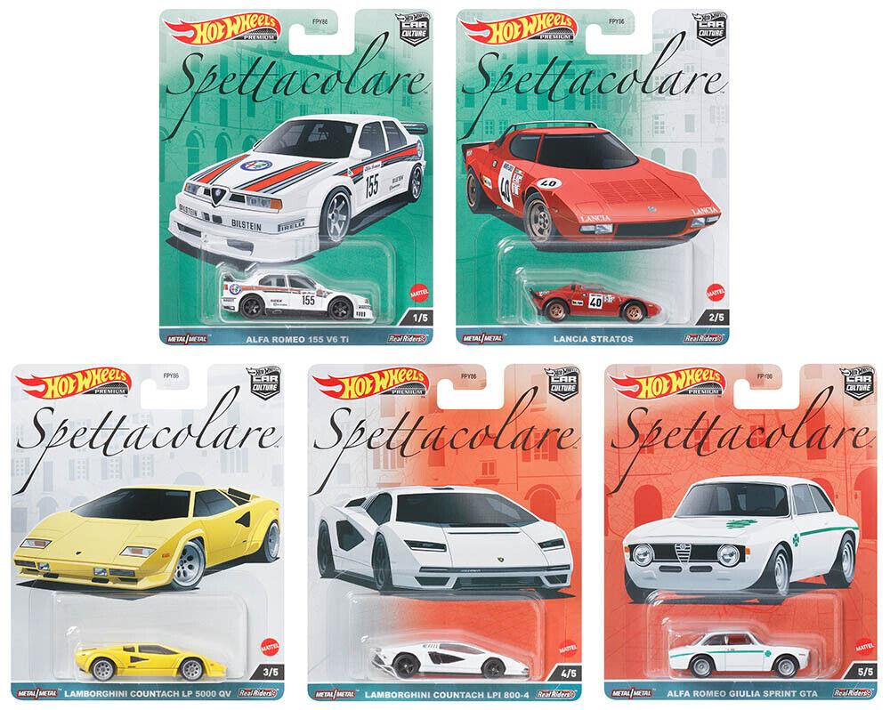 1:64 Hot Wheels Premium Set 2023 Spettacolare Car Culture 5 pcs. Alfa, Lamborghini