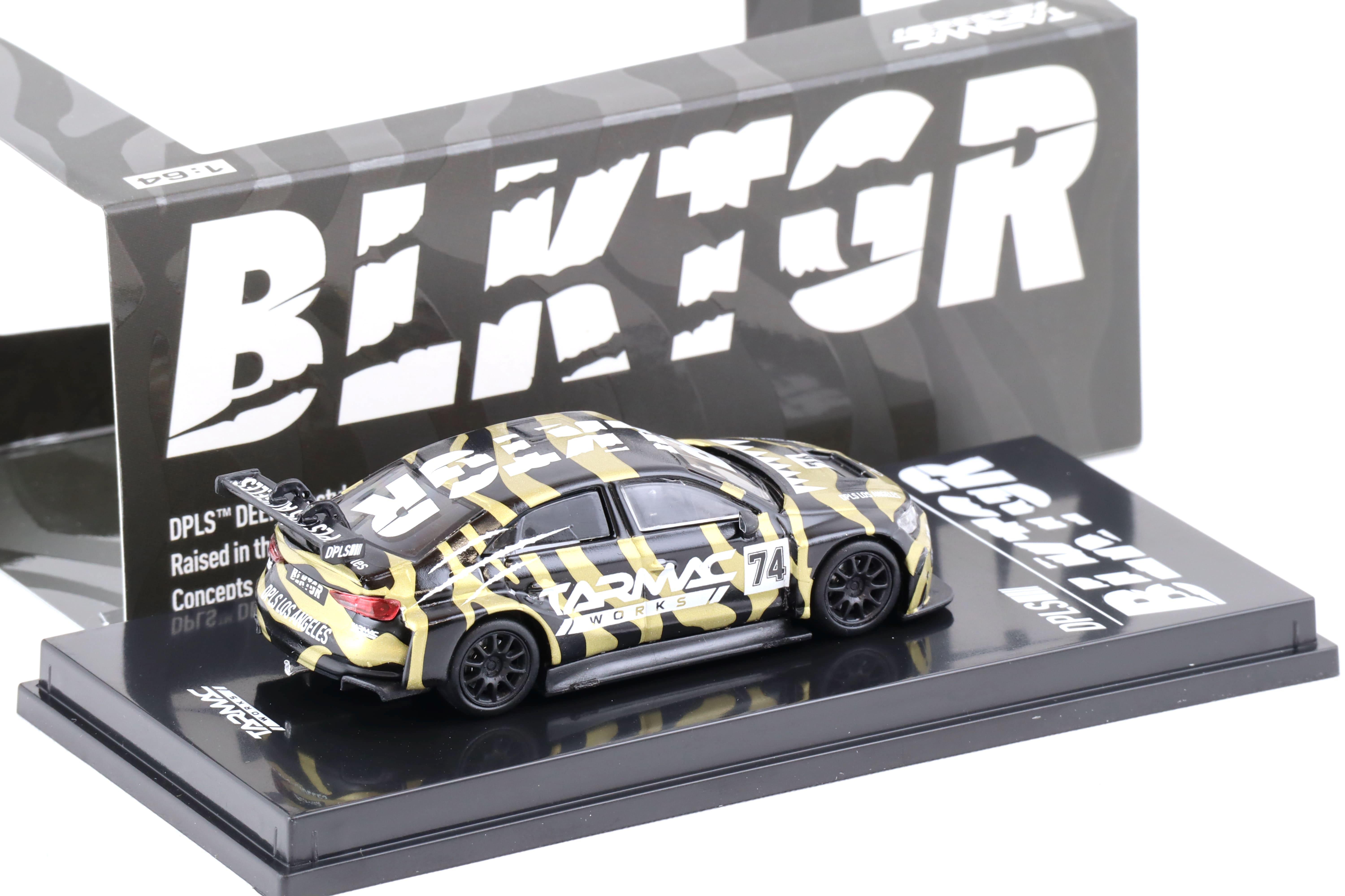 1:64 Tarmac Works Audi RS3 LMS #74 BLKTGR DPLS black / gold / white