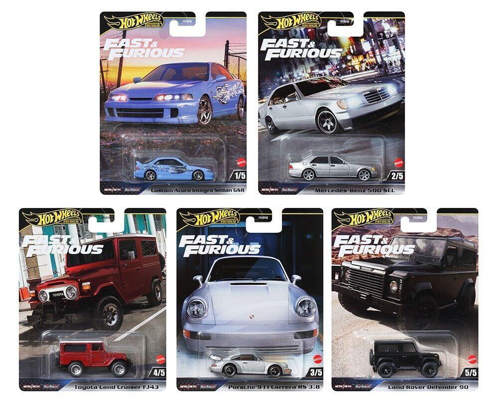 1:64 Hot Wheels Premium 2024 Fast & Furious SET 5 pcs. Porsche, Mercedes 979G