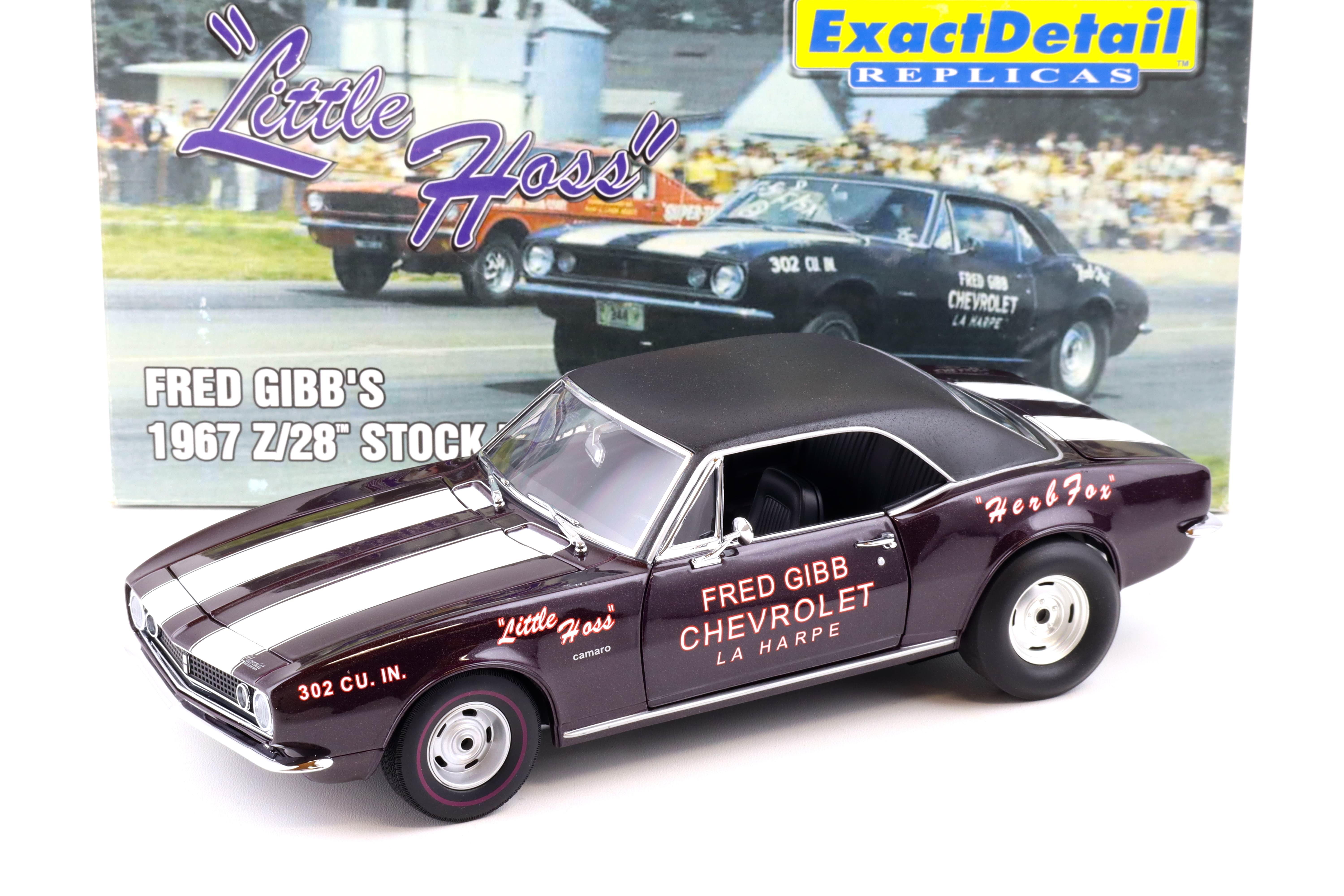 1:18 Exact Detail FRED GIBB's 1967 Chevrolet Camaro Z/28 Stock Eliminator WCC211