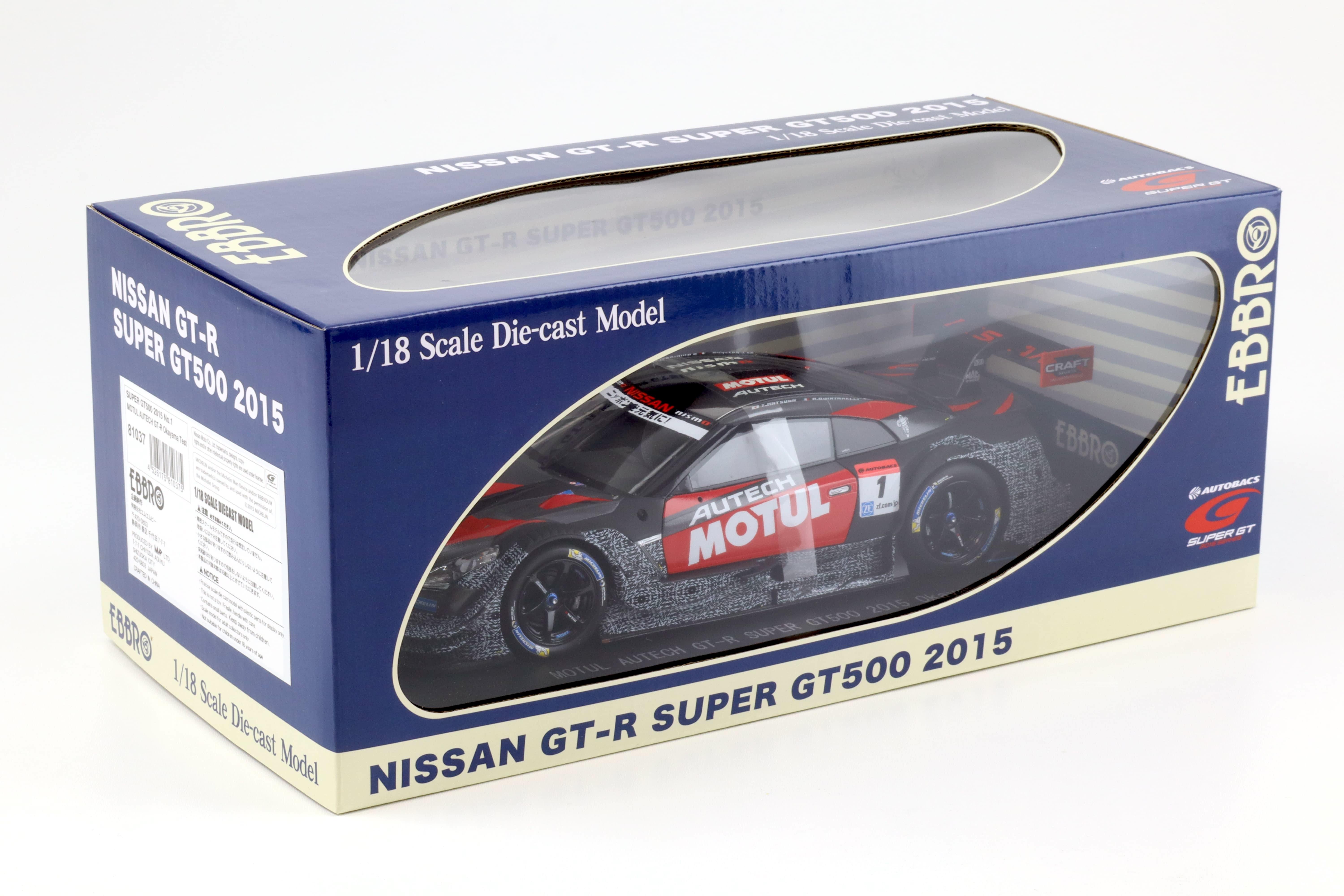 1:18 Ebbro Nissan GT-R Super GT500 2015 Okayama Test #1 MOTUL AUTECH