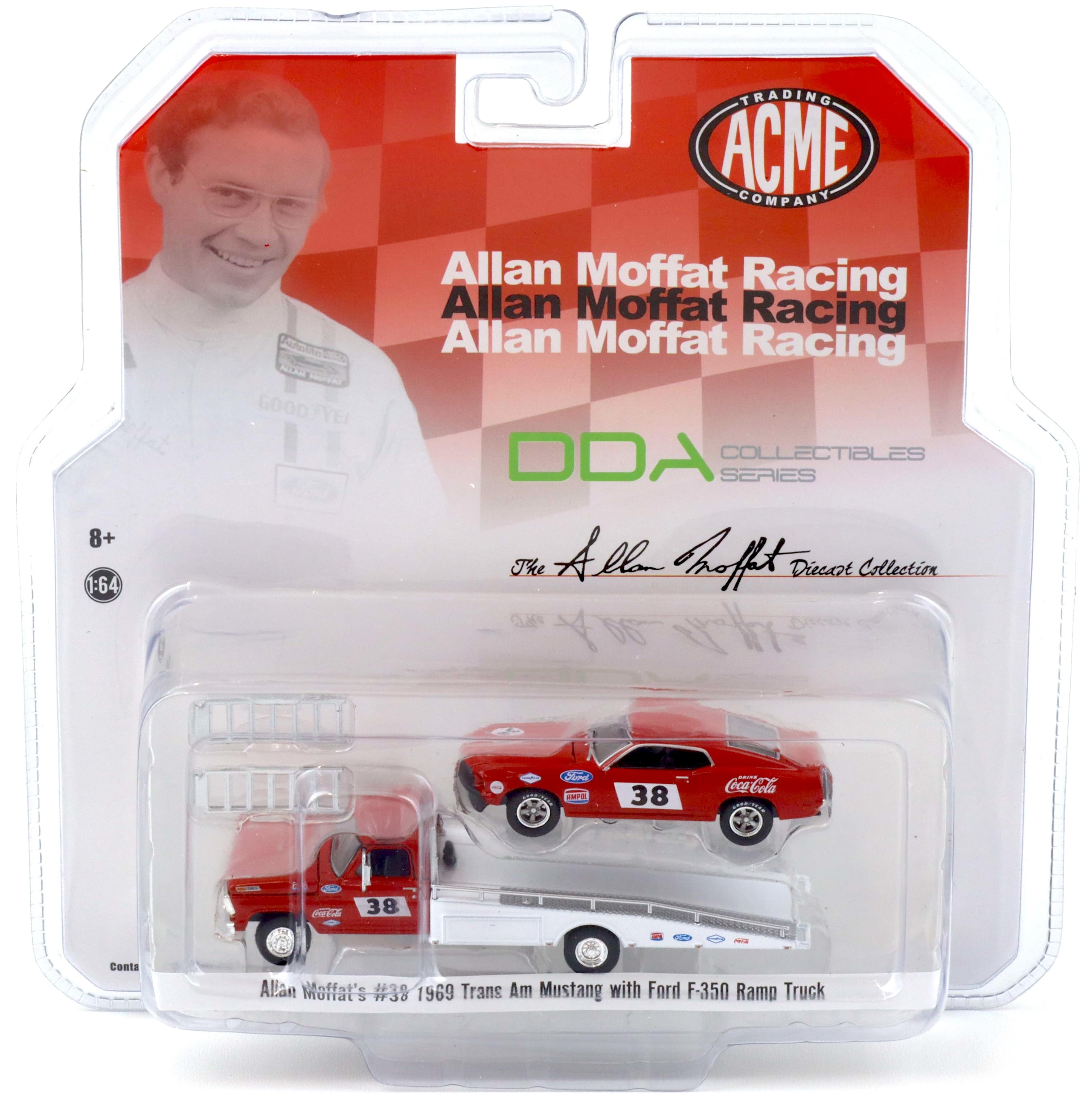 1:64 ACME Greenlight DDA 1969 Trans Am Mustang + Ford F-350 Truck Allan Moffat