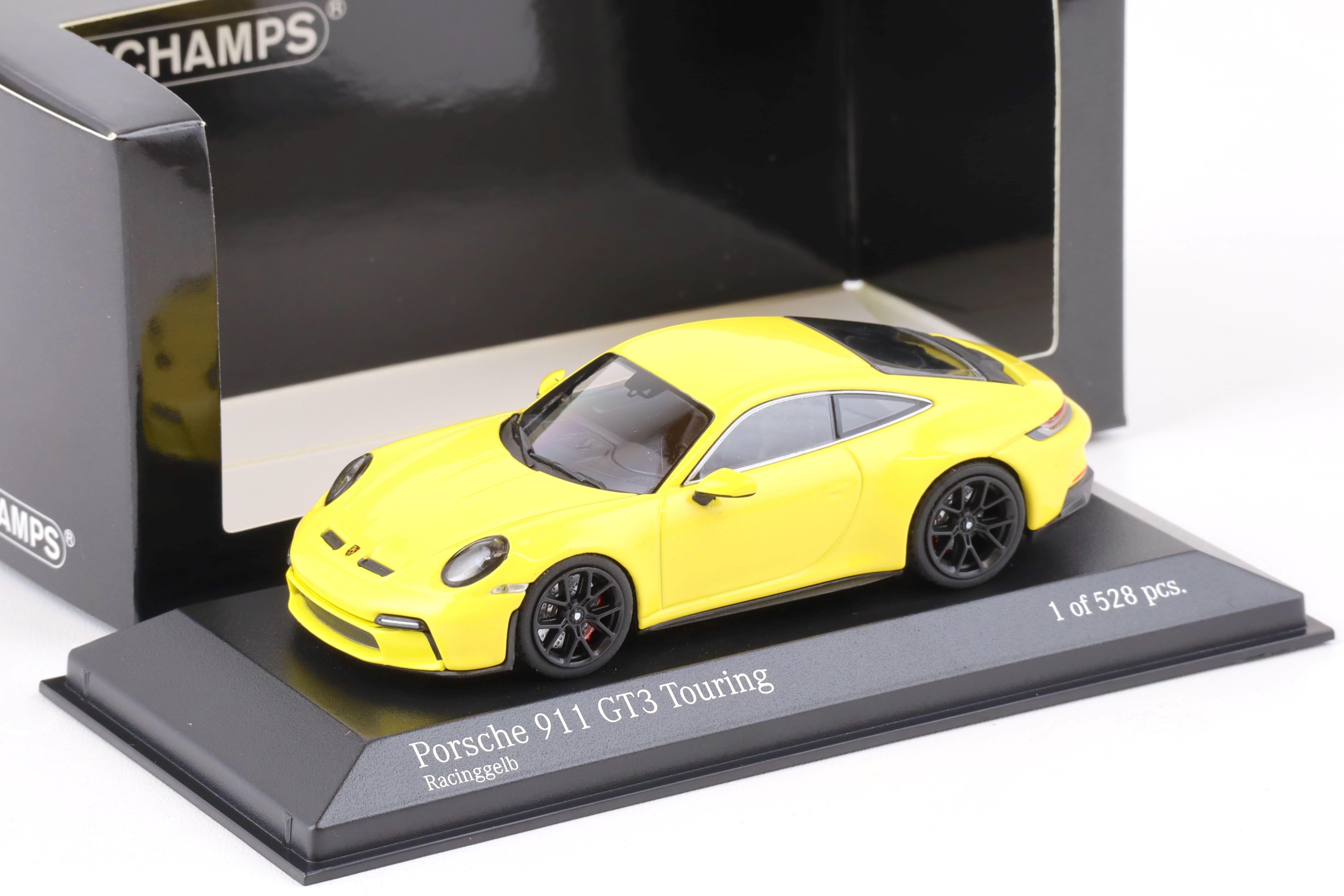 1:43 Minichamps Porsche 911 (992) GT3 Touring 2021 Racing yellow/ black wheels
