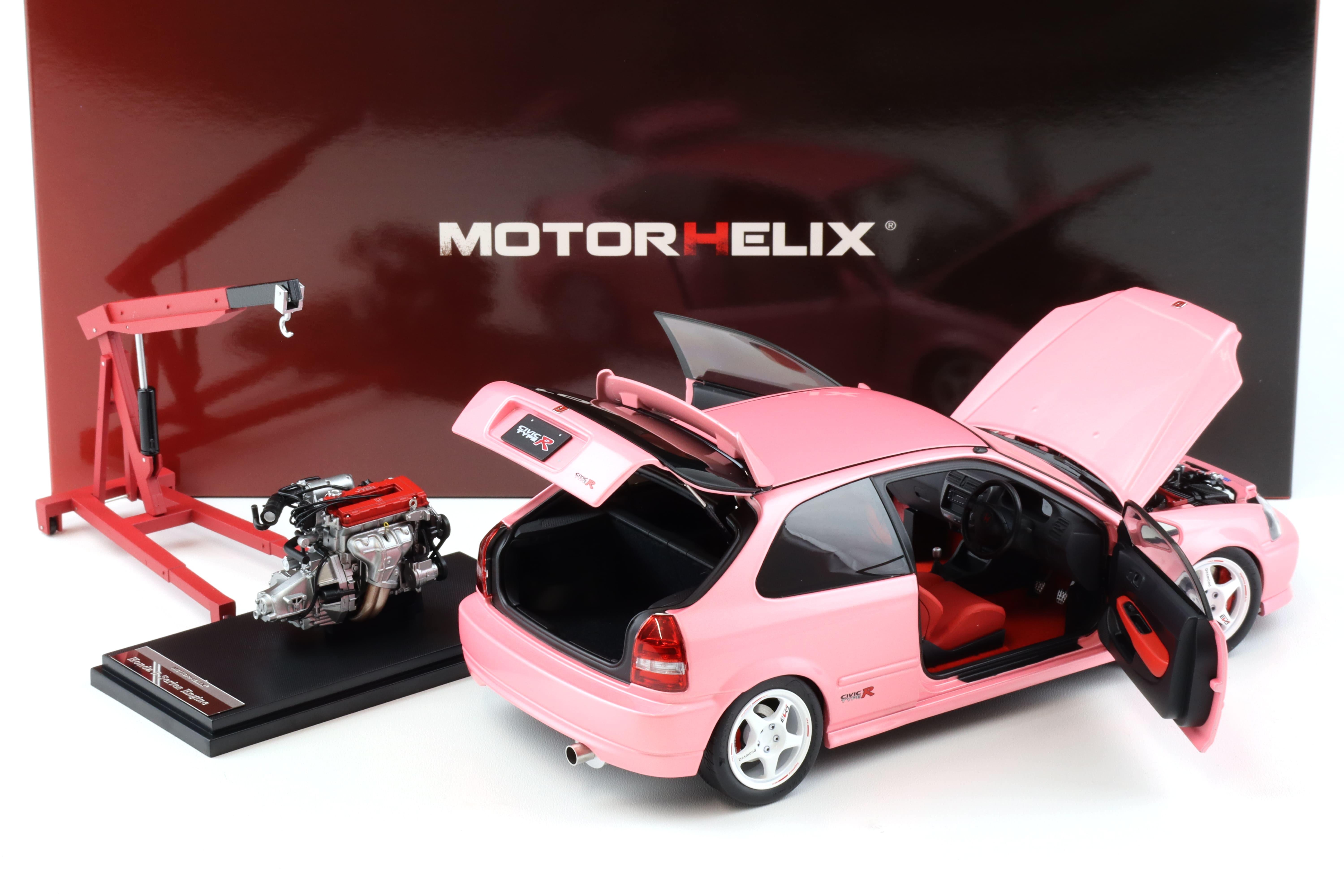 1:18 Motorhelix Honda Civic Type R (EK9) Customized Version Sweet pink + engine M85008