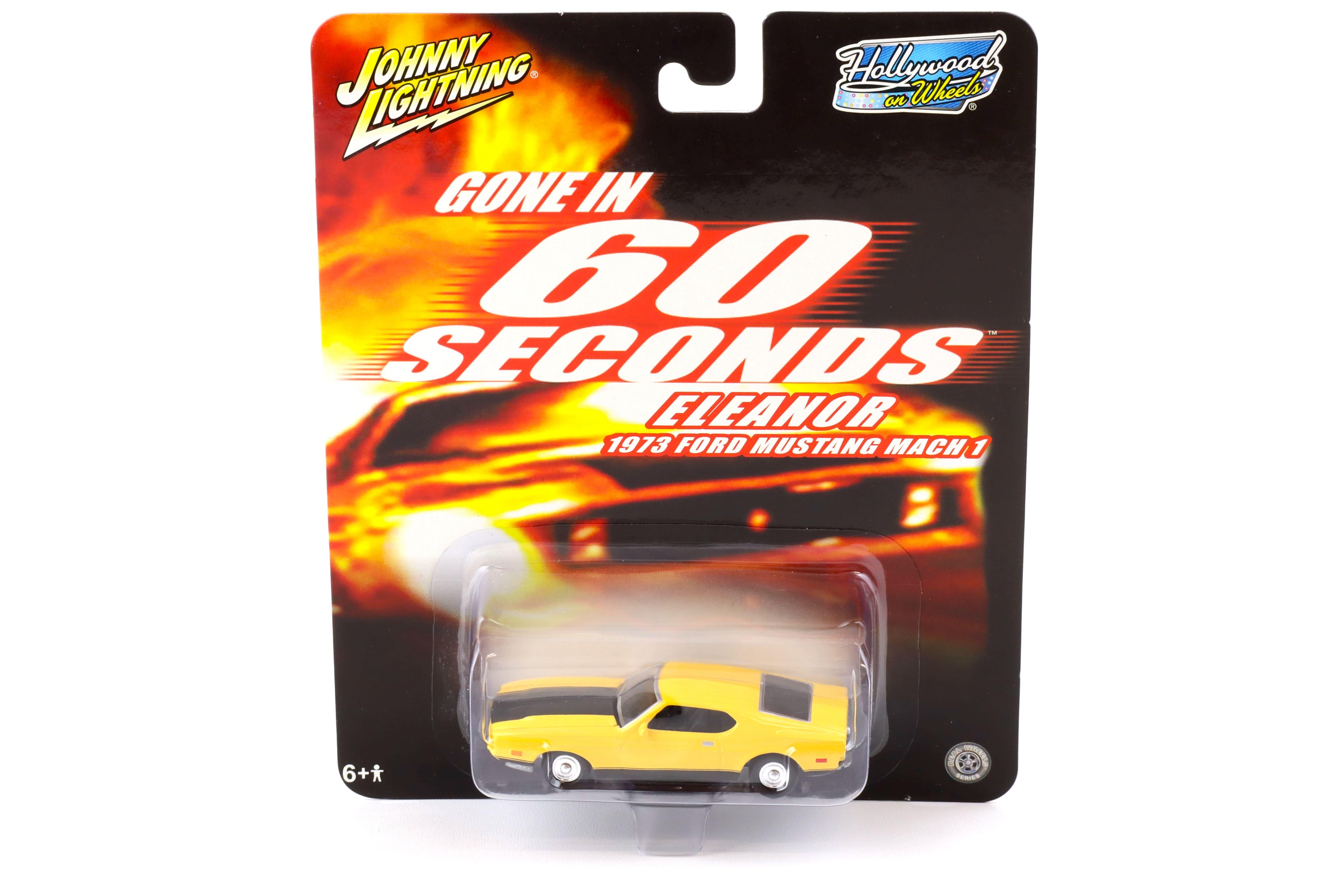 1:64 Johnny Lightning 1973 Ford Mustang Mach 1 yellow GONE IN 60 SECONDS