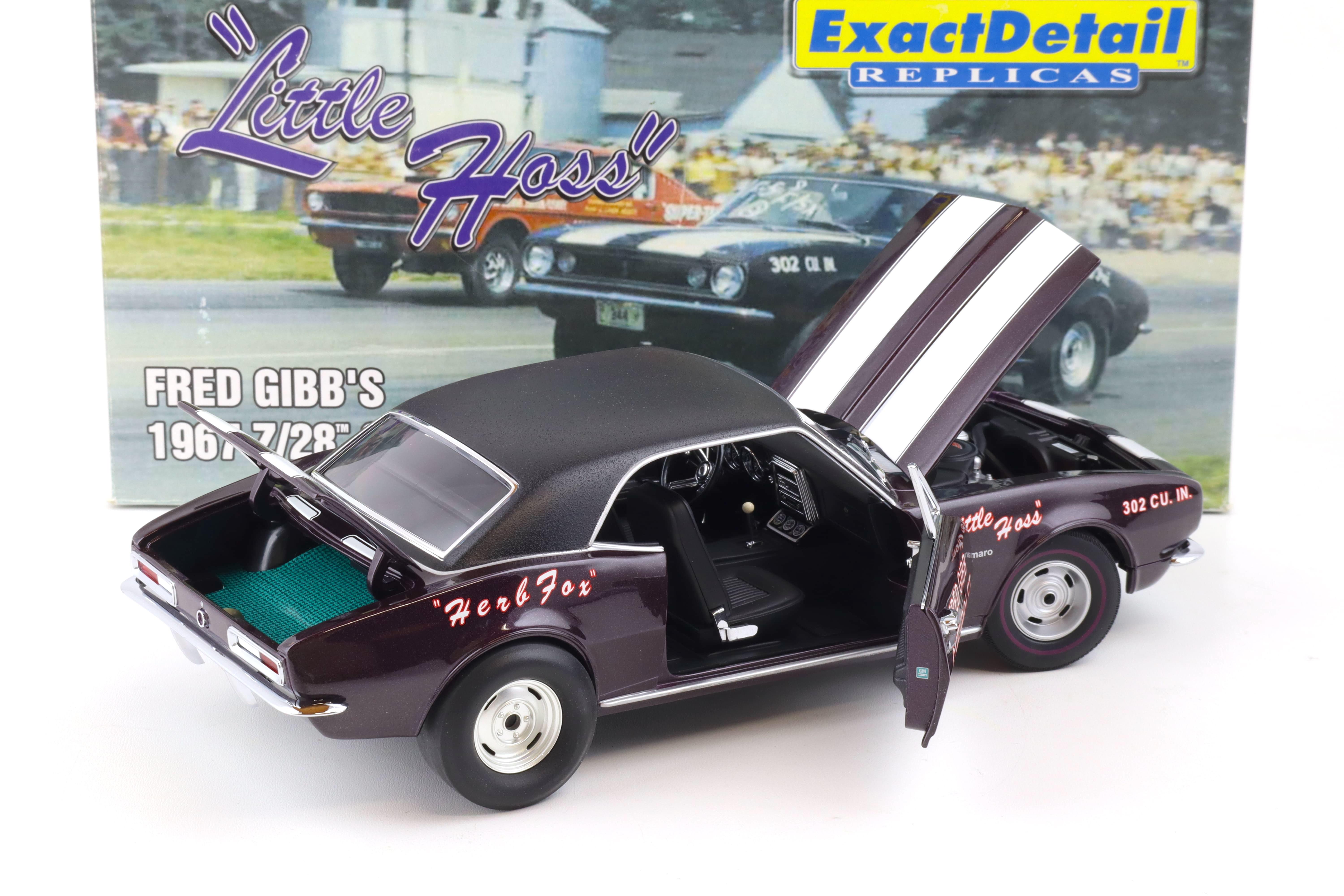 1:18 Exact Detail FRED GIBB's 1967 Chevrolet Camaro Z/28 Stock Eliminator WCC211