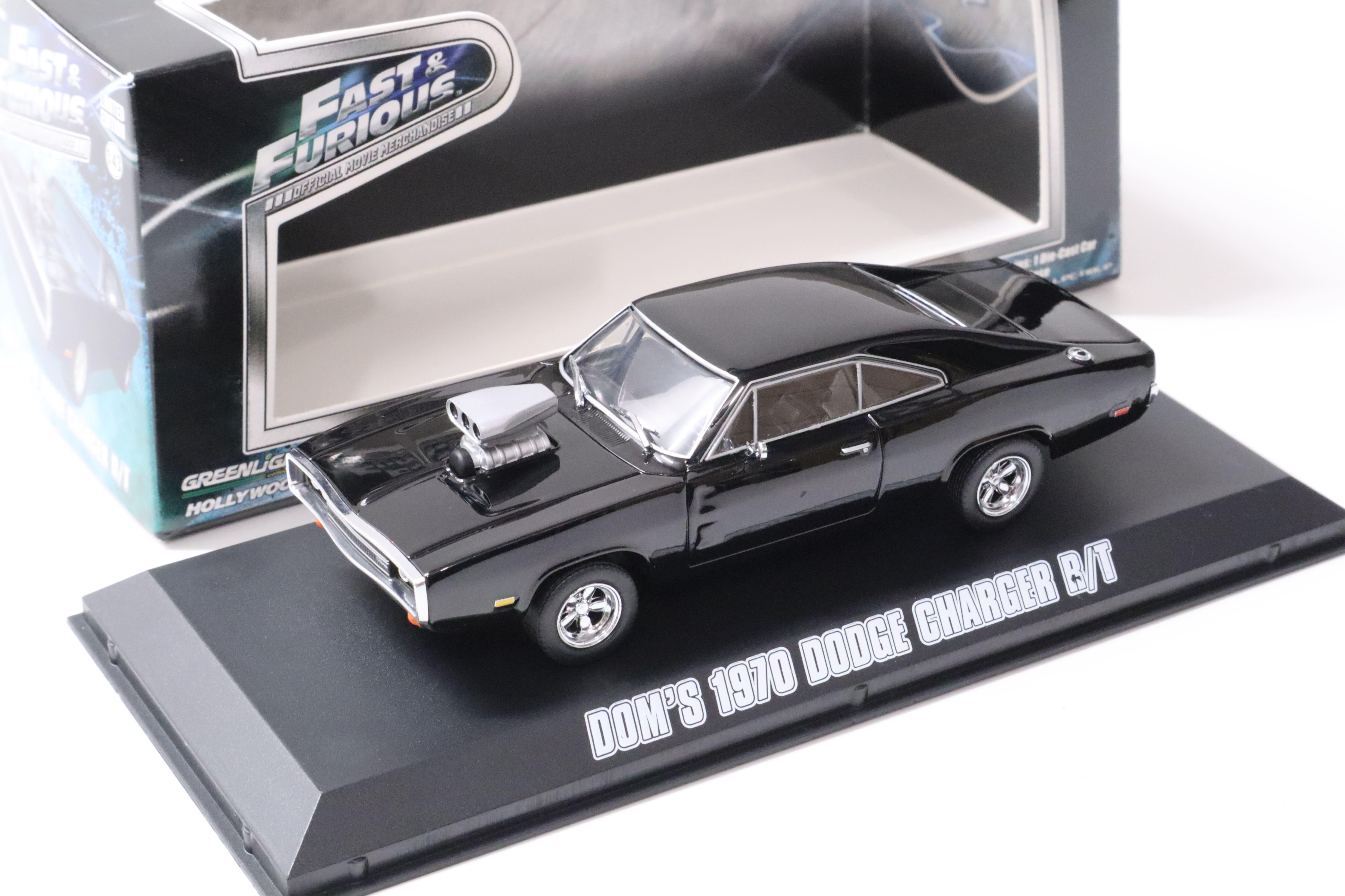 1:43 Greenlight Fast and Furious DOM's 1970 Dodge Charger R/T black