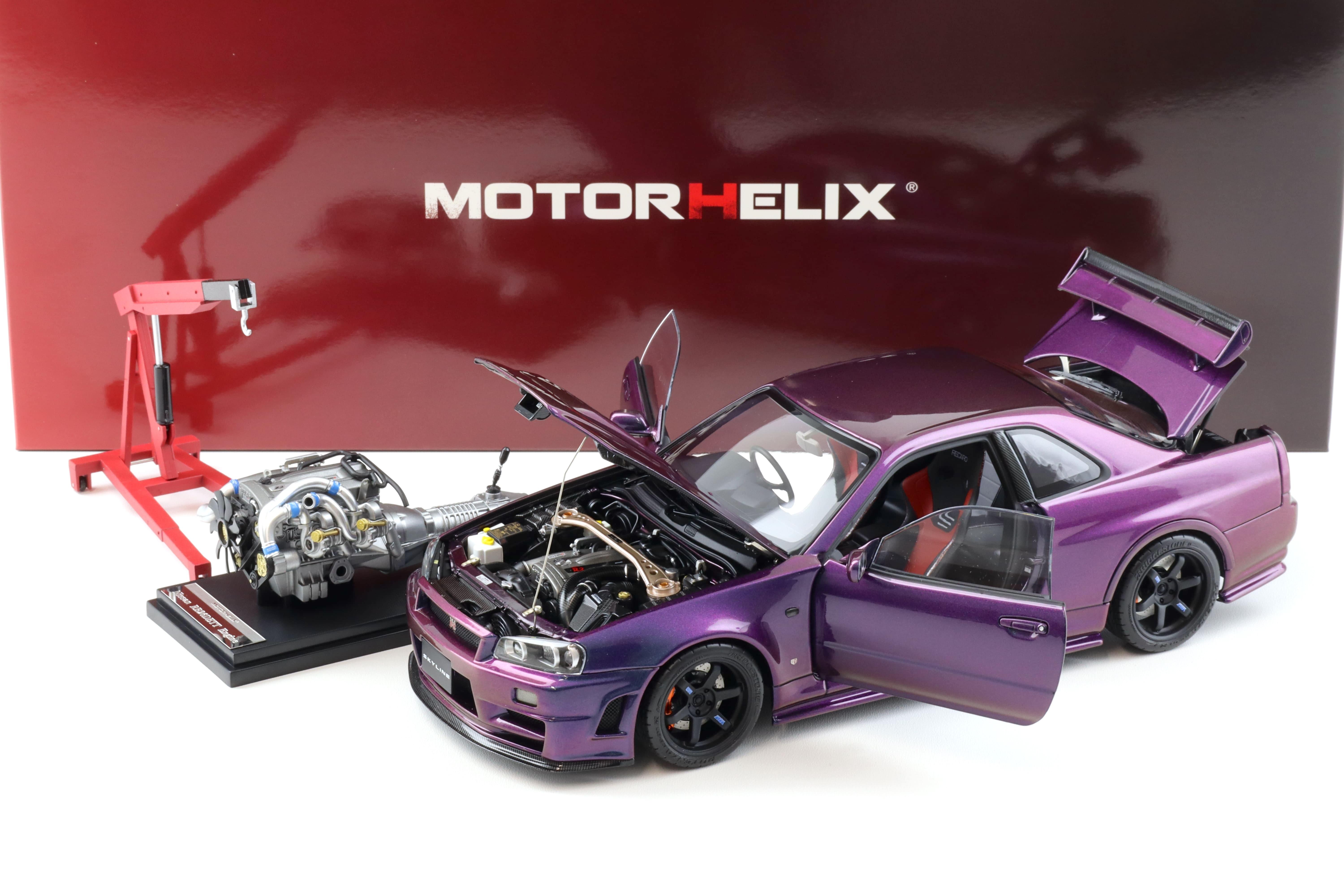 1:18 Motorhelix Nissan Skyline GT-R R34 Nismo CRS Midnight purple III M83410