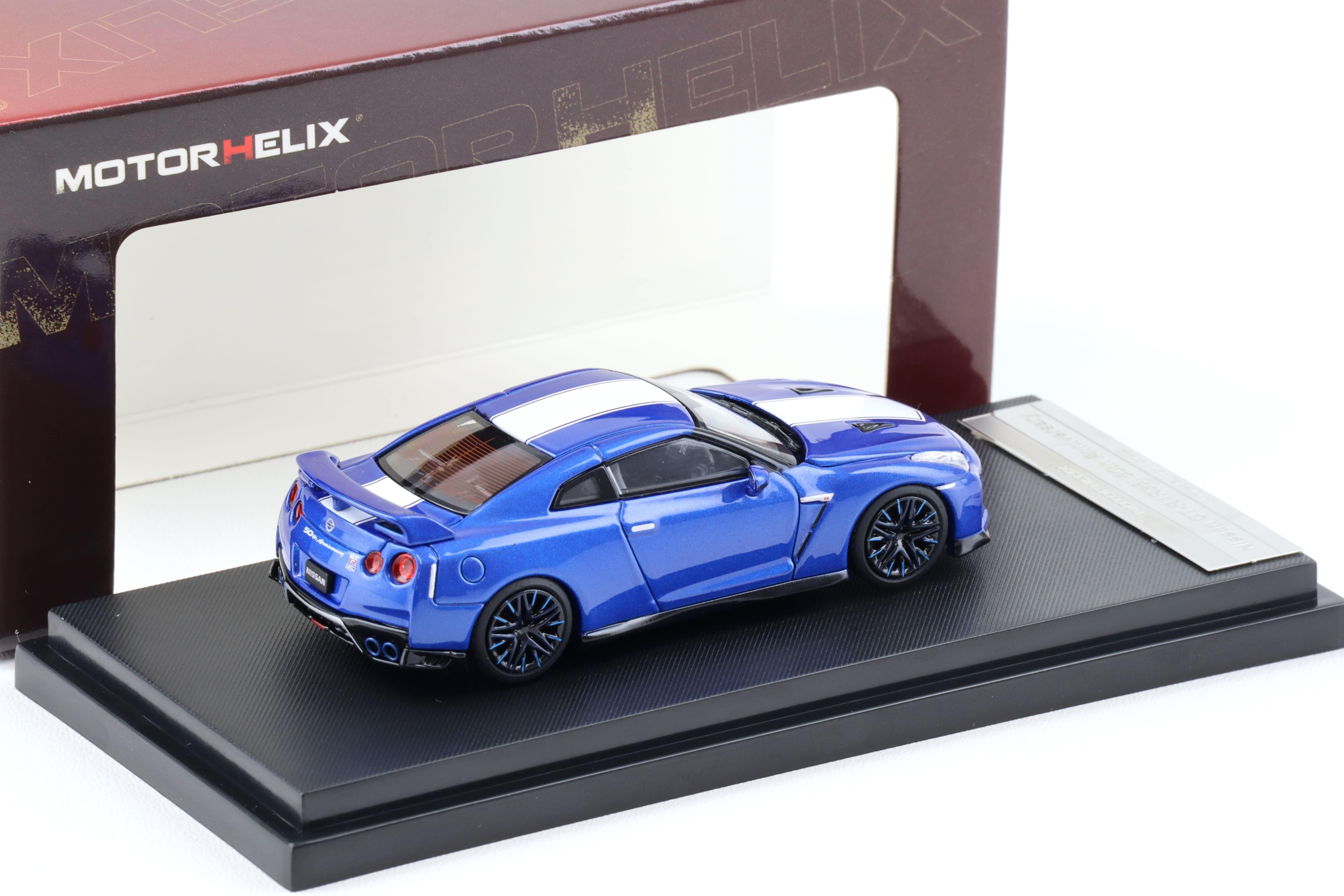 1:64 Motorhelix Nissan GT-R (R35) 50th Anniversary Wangan blue M63501