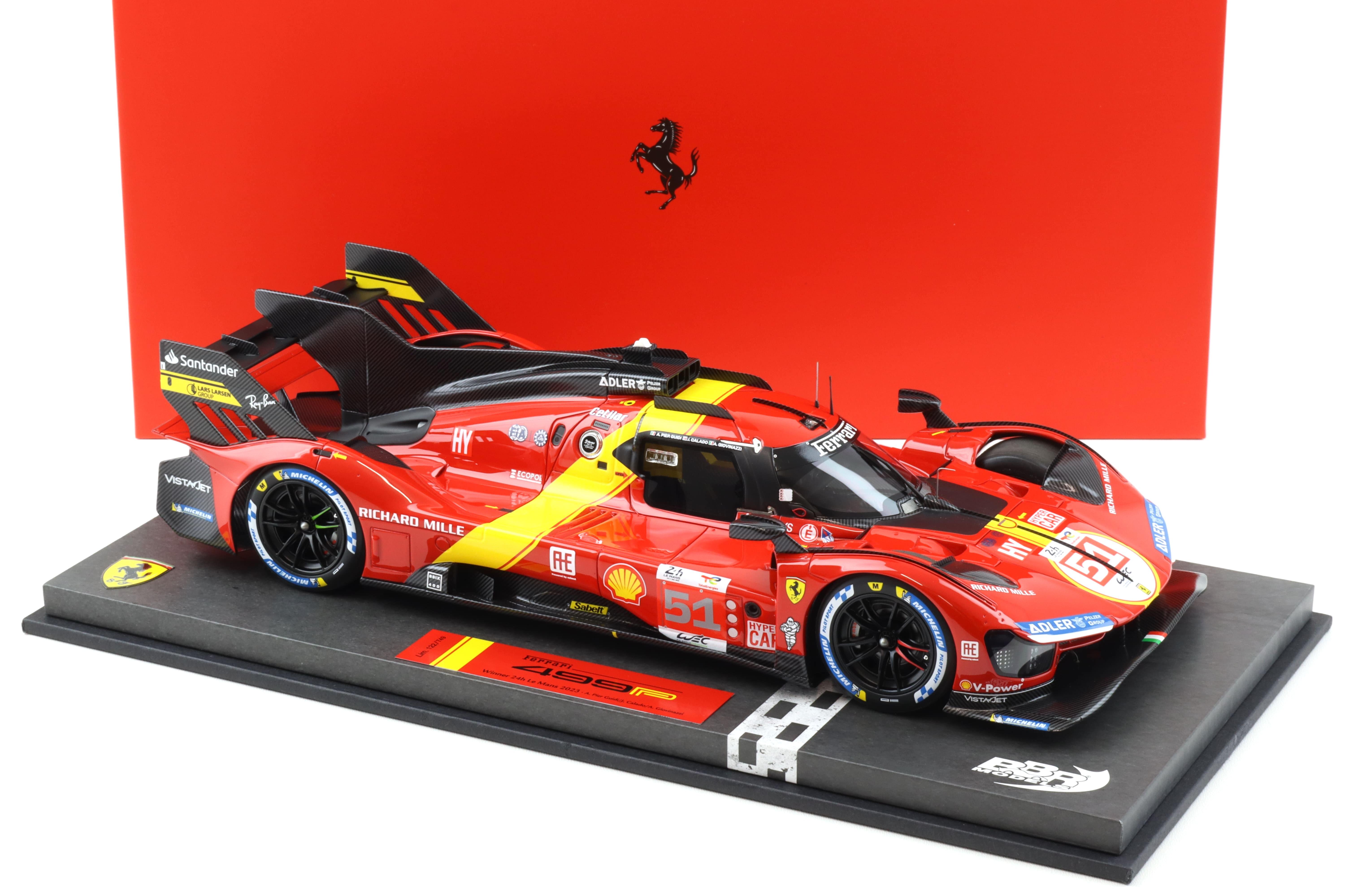 1:18 BBR Ferrari 499P Winner 24h Le Mans 2023 Car #51 with Showcase - Limited 749 pcs.