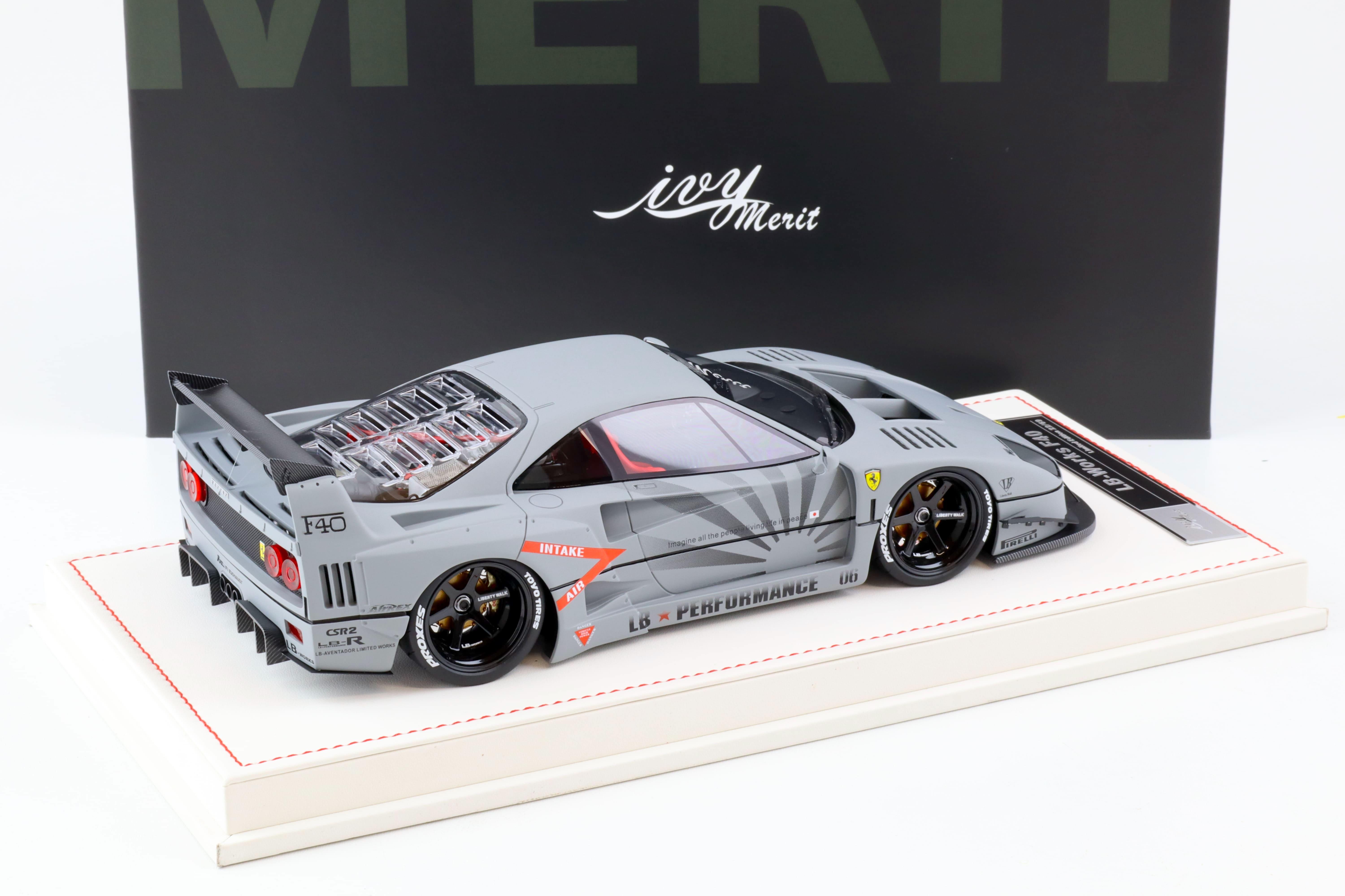 1:18 Ivy Model Merit Ferrari F40 LB Works LBWK Fighter grey - Limited 69 pcs.