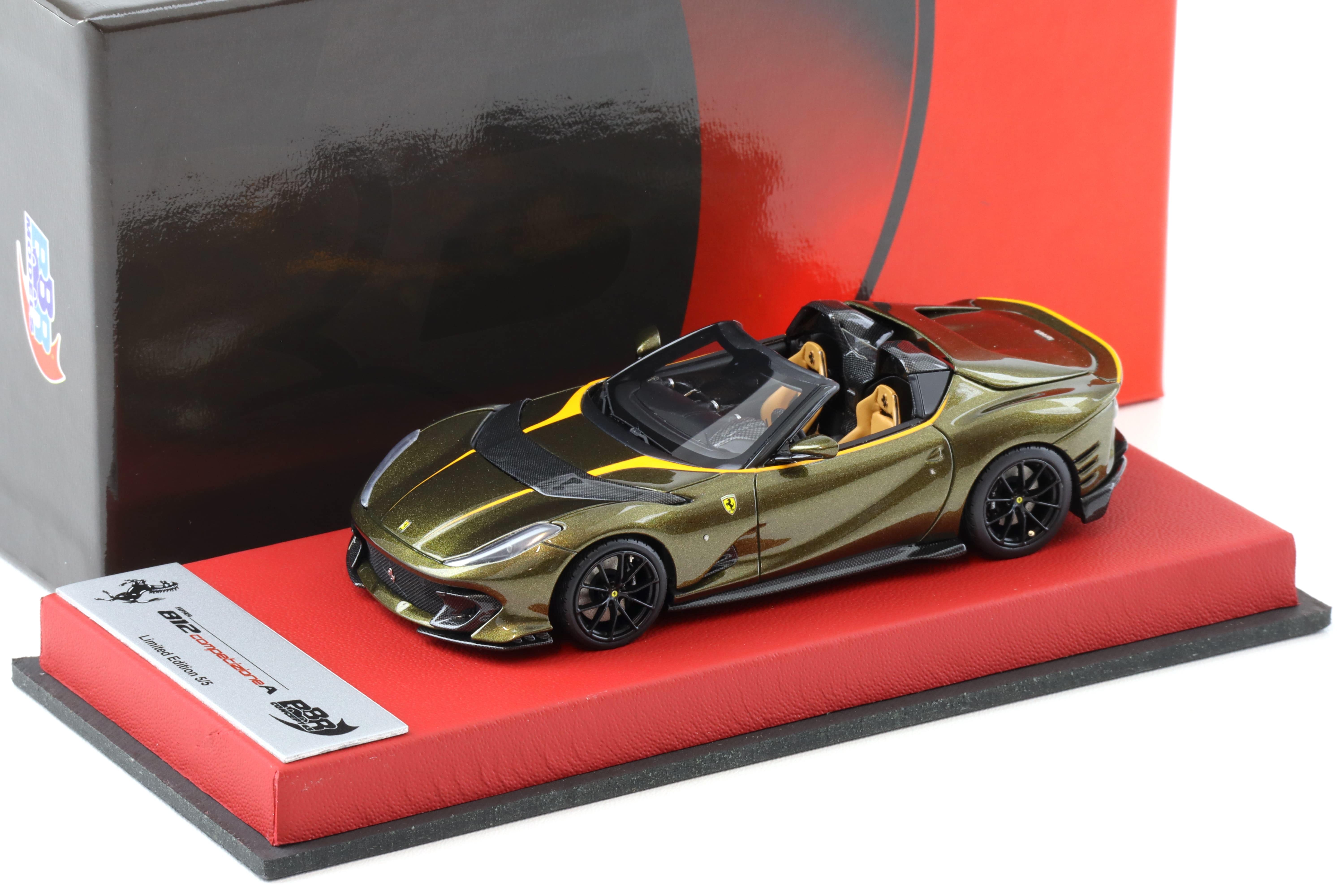 1:43 BBR Ferrari 812 Competizione A Verde Volterra with leather base - Limited 5 pcs.