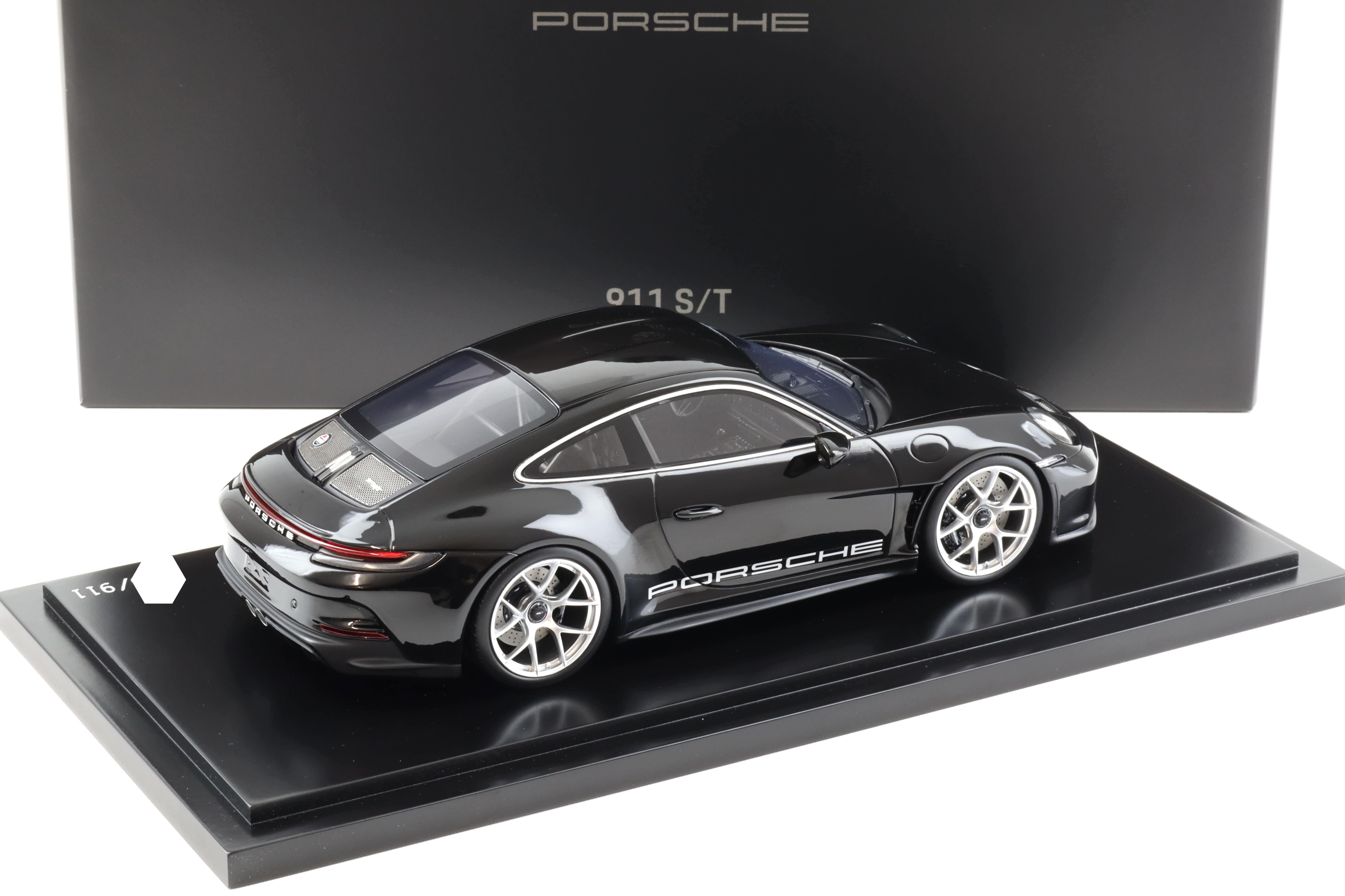 1:18 Spark Porsche 911 (992) S/T Coupe black/ silver wheels 2023 WAP DEALER