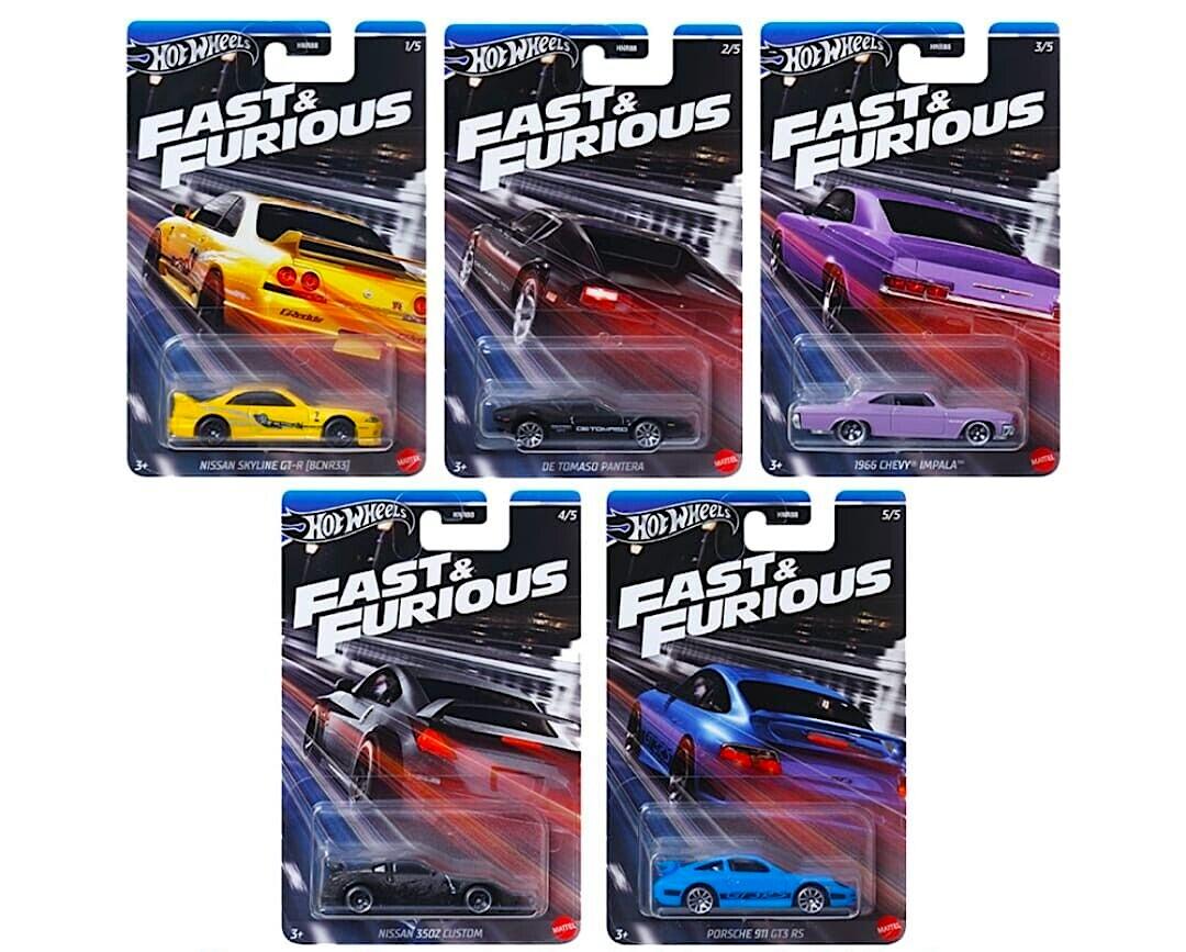 1:64 Hot Wheels 2024 Fast & Furious Racing Series SET 5 pcs. 979G Nissan, Porsche