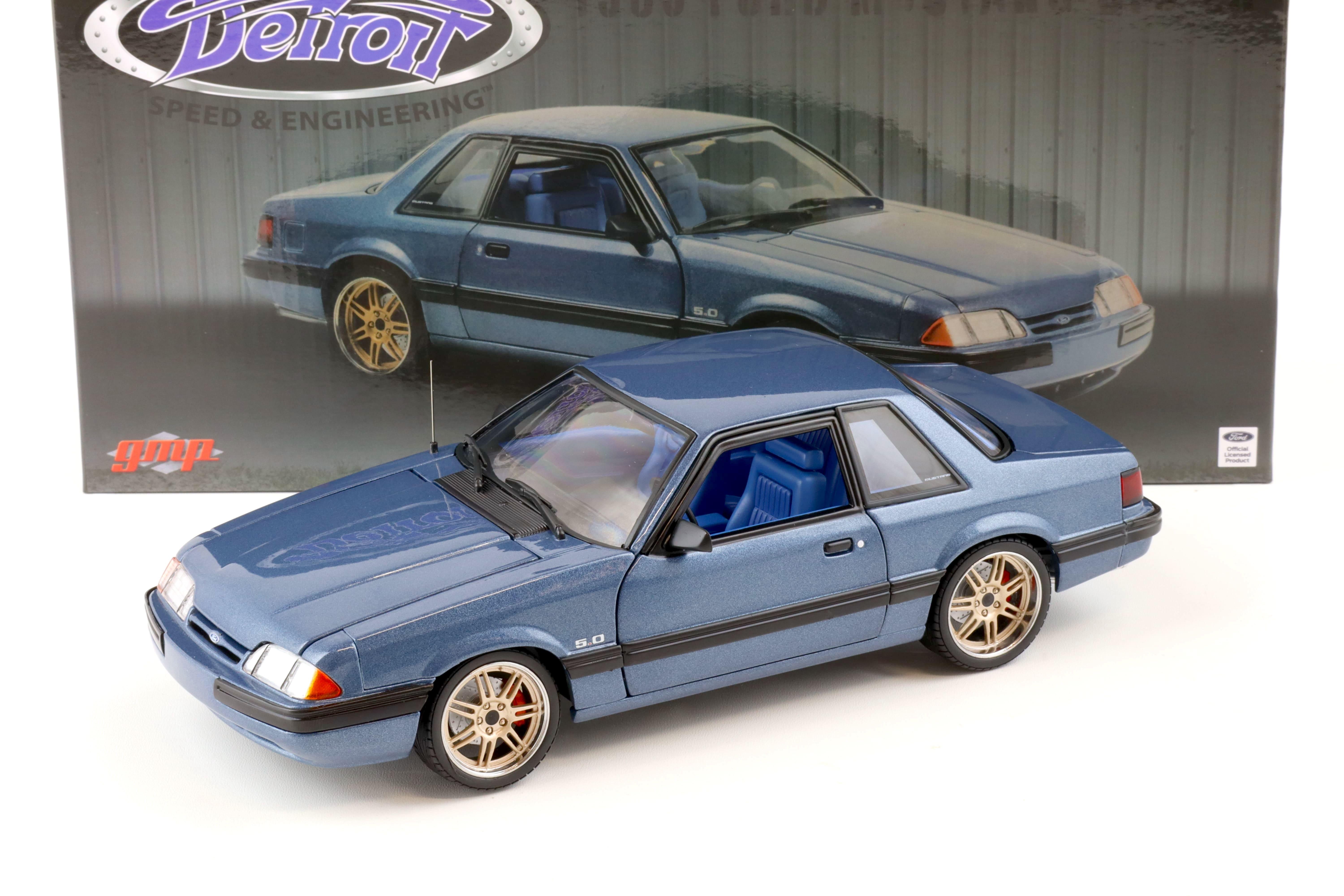 1:18 GMP 1989 Ford Mustang 5.0 LX Coupe Medium Shadow blue DETROIT Speed Inc.