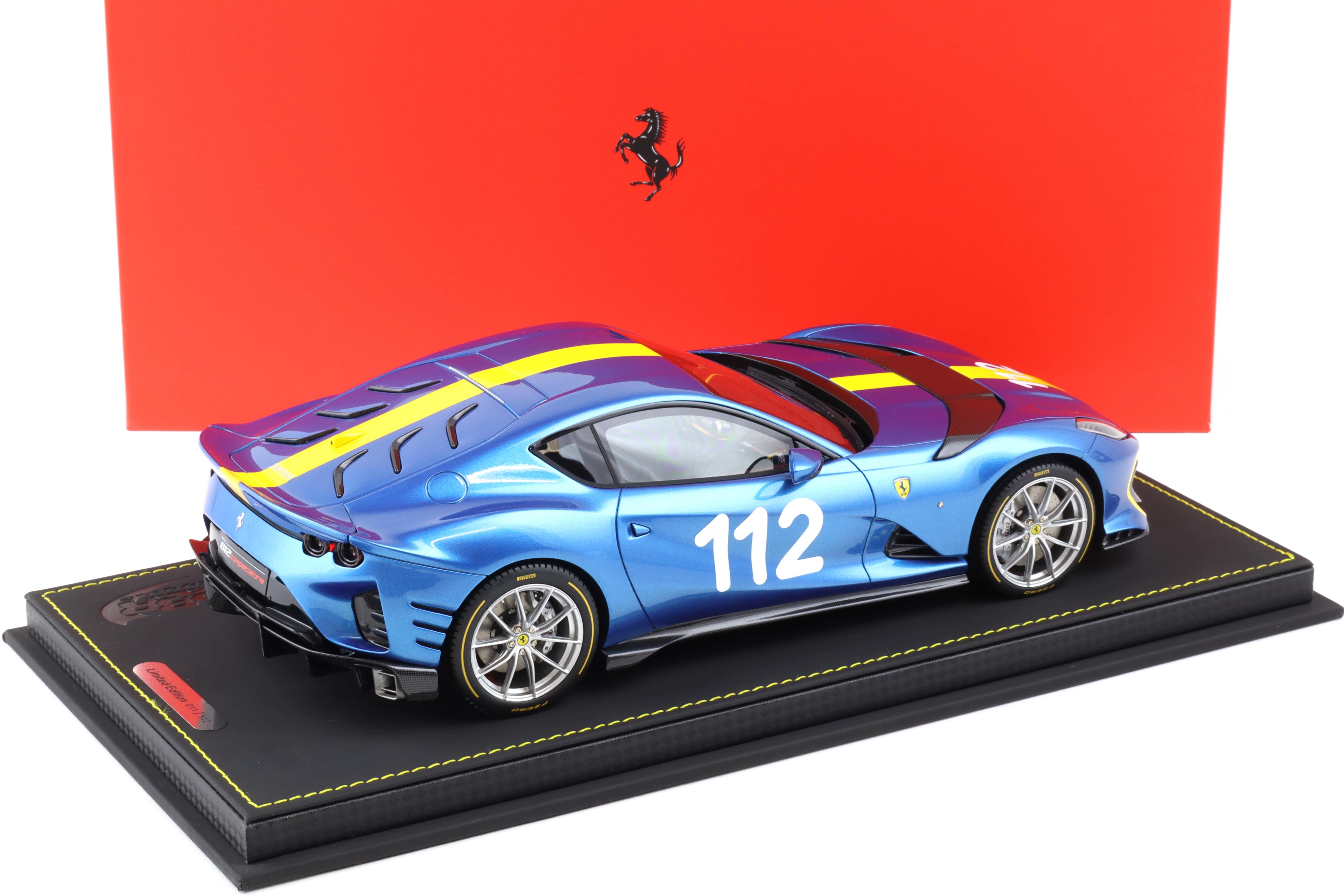 1:18 BBR Ferrari 812 Competizione French Racing blue Tailor made with Showcase - Limited 112 pcs.