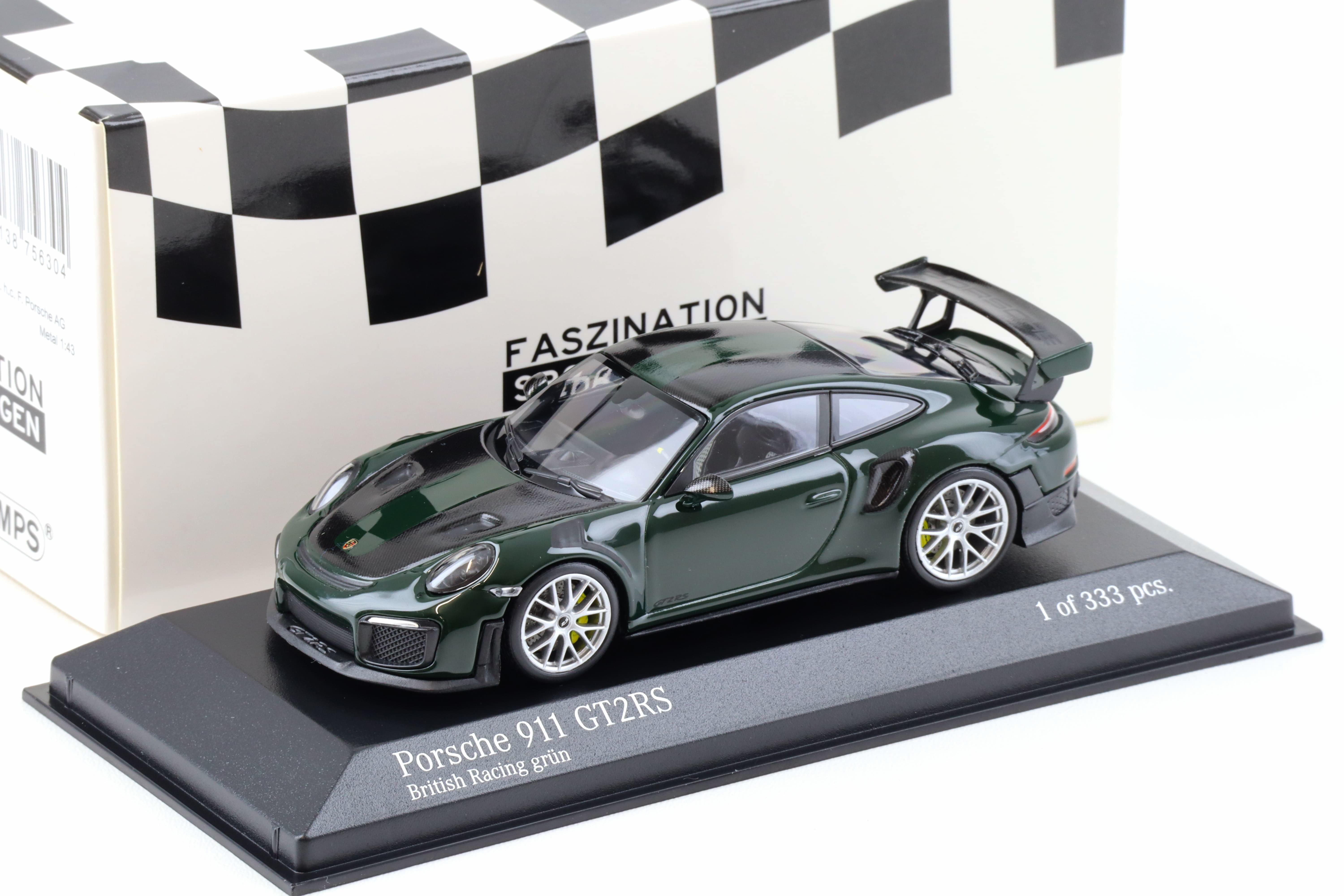 1:43 Minichamps Porsche 911 (991.II) GT2 RS British Racing green/ silver wheels