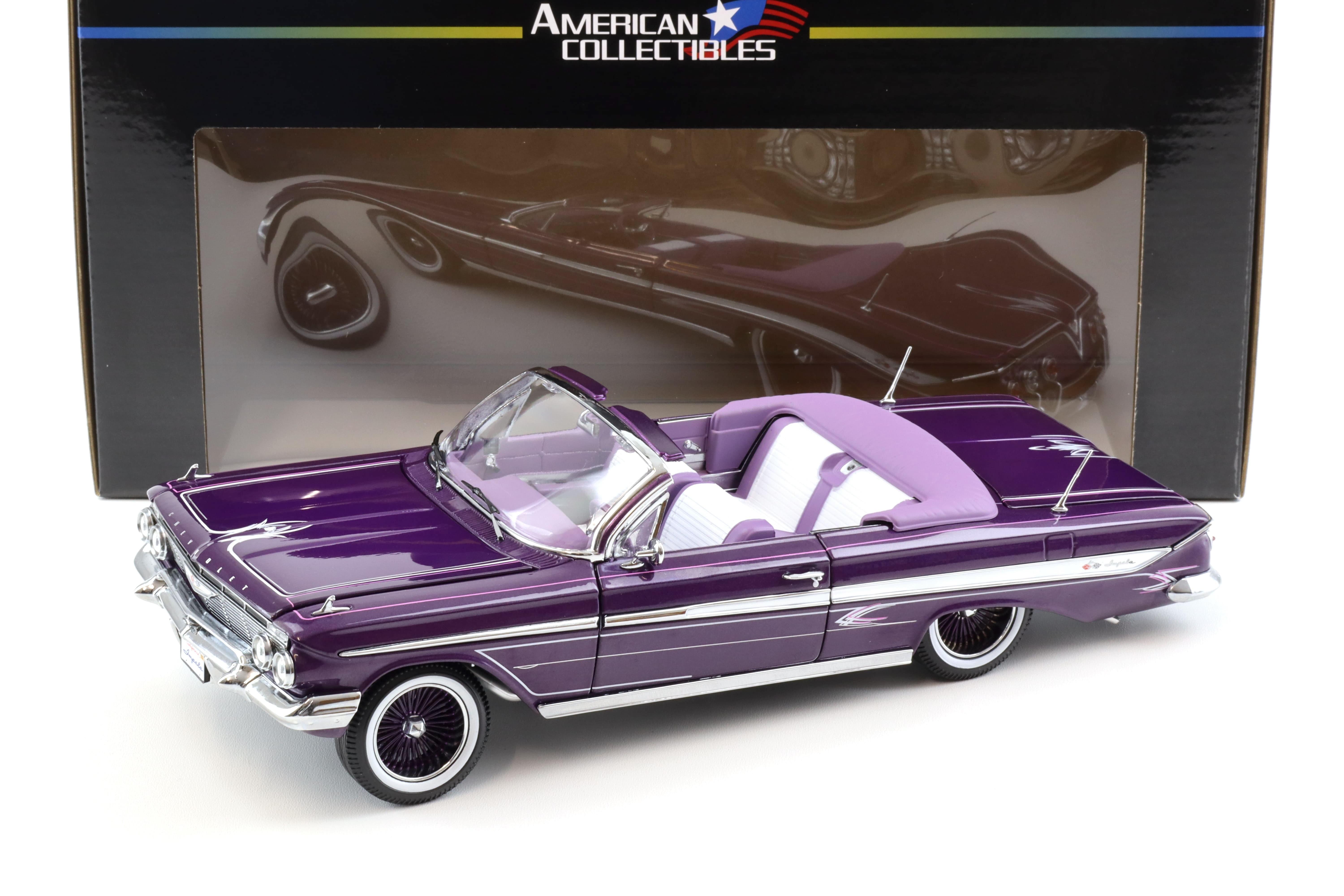 1:18 Sun Star 1961 Chevrolet Impala Lowrider open Convertible purple metallic