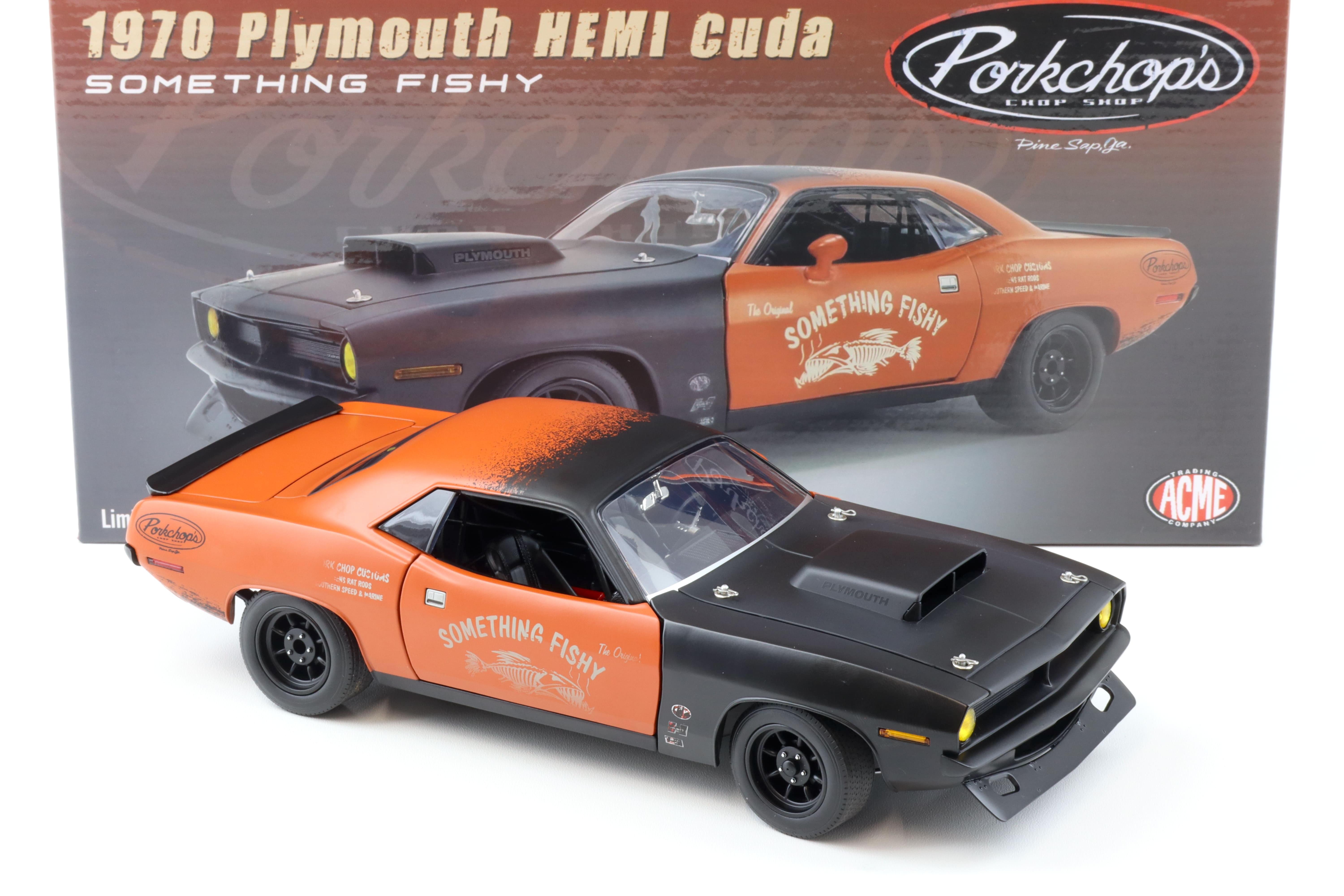 1:18 ACME 1970 Plymouth Hemi Cuda Something Fishy Porkchop's Chop Shop