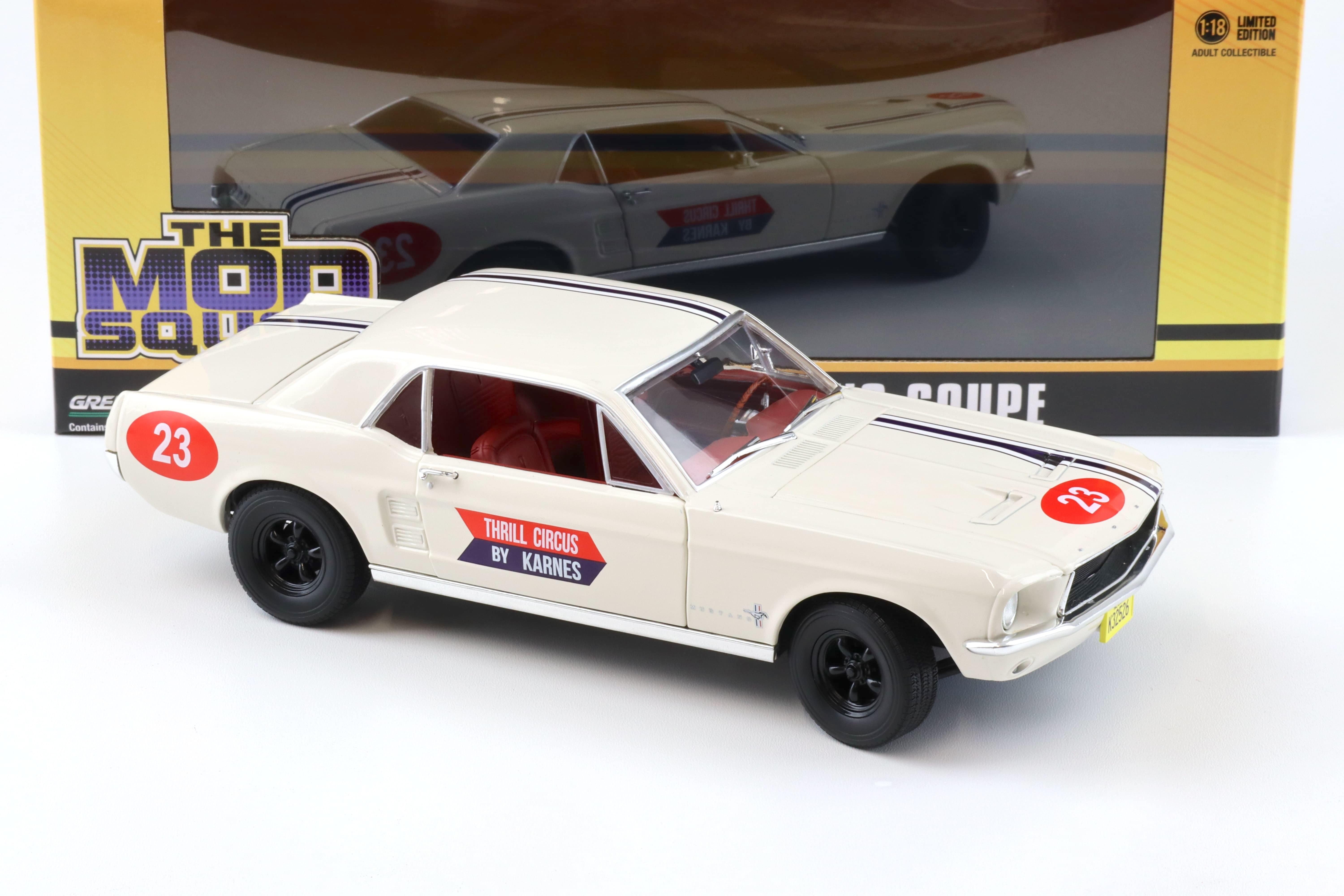 1:18 Greenlight 1967 Ford Mustang Coupe #23 THE MOD SQUAD Thrill Circus by Karnes