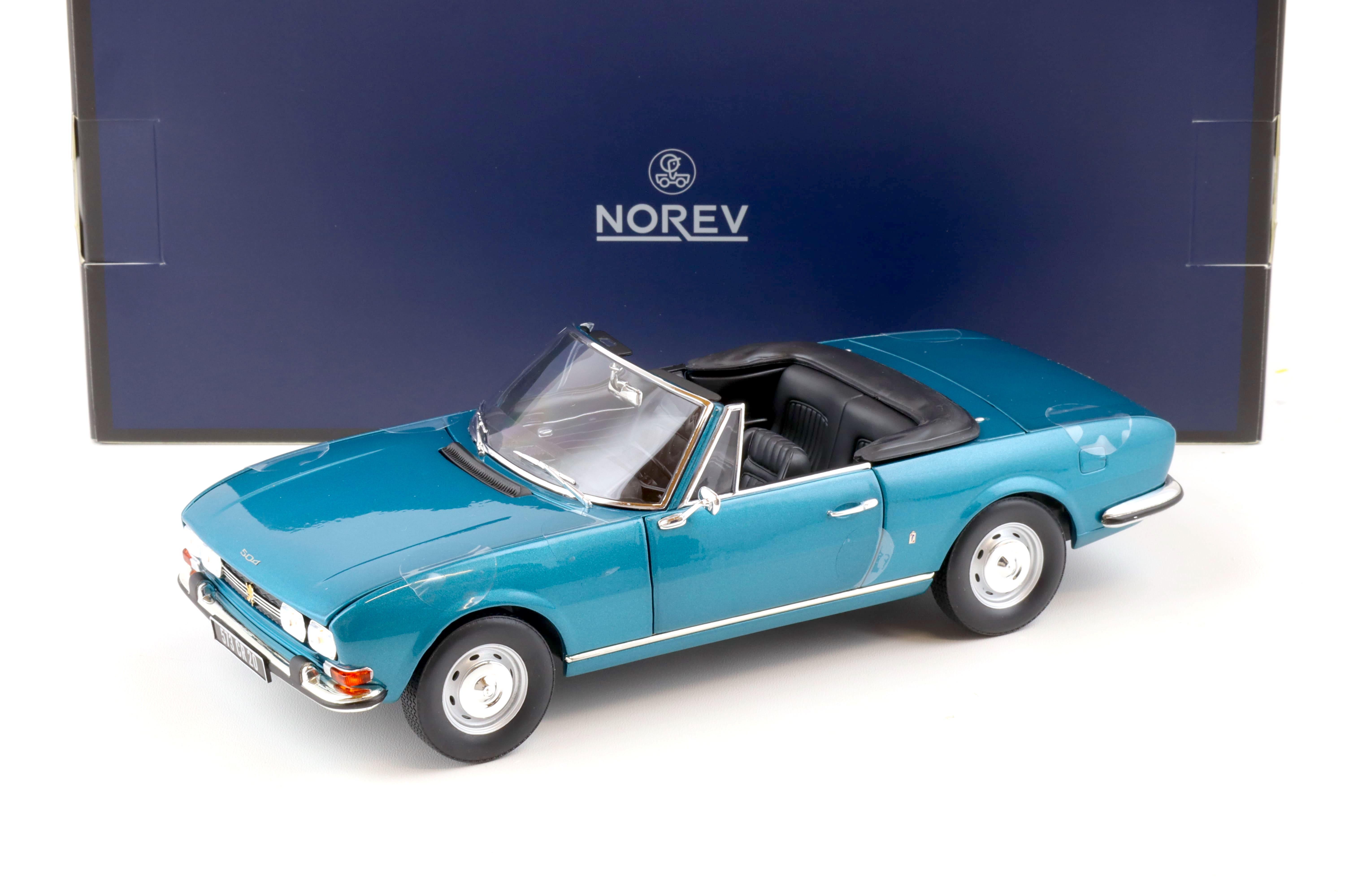 1:18 Norev Peugeot 504 Cabriolet 1969 metallic blue - Limited 250 pcs.