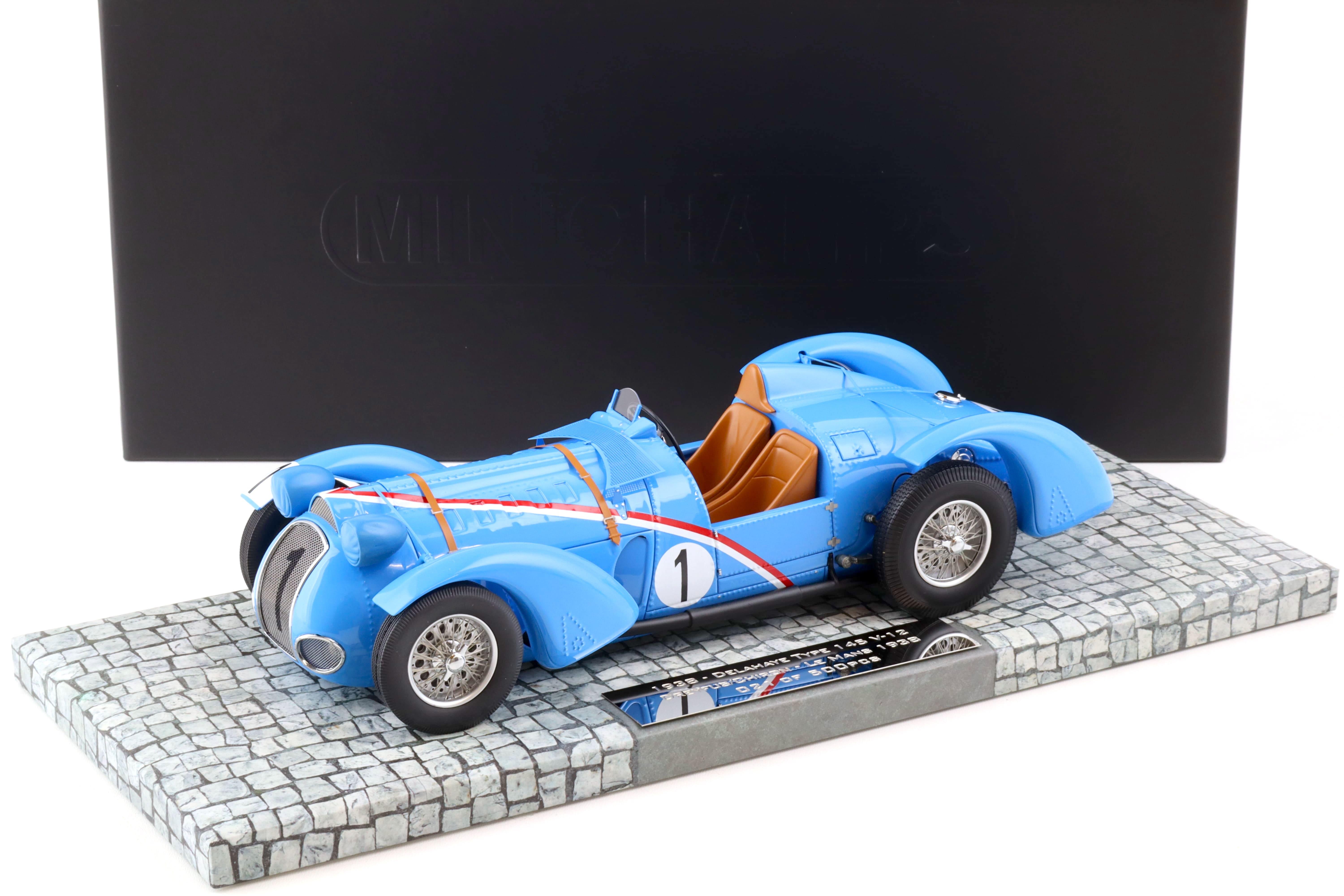 1:18 Minichamps 1938 Delahaye Type 145 V-12 Dreyfus/Chiron #1 Le Mans 1938