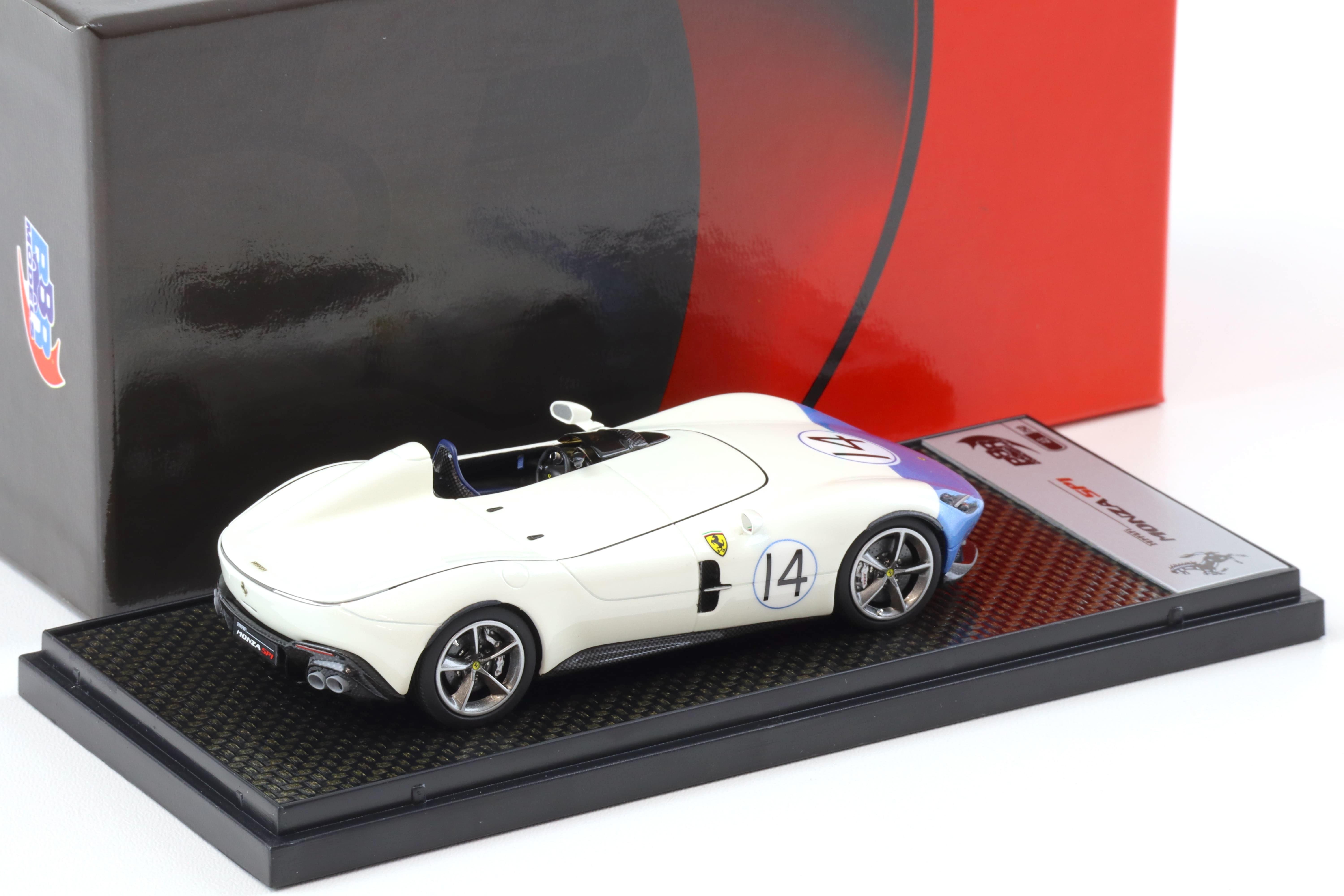 1:43 BBR Ferrari Monza SP1 Bianco Sanae/ blue #14 - Limited 50 pcs.