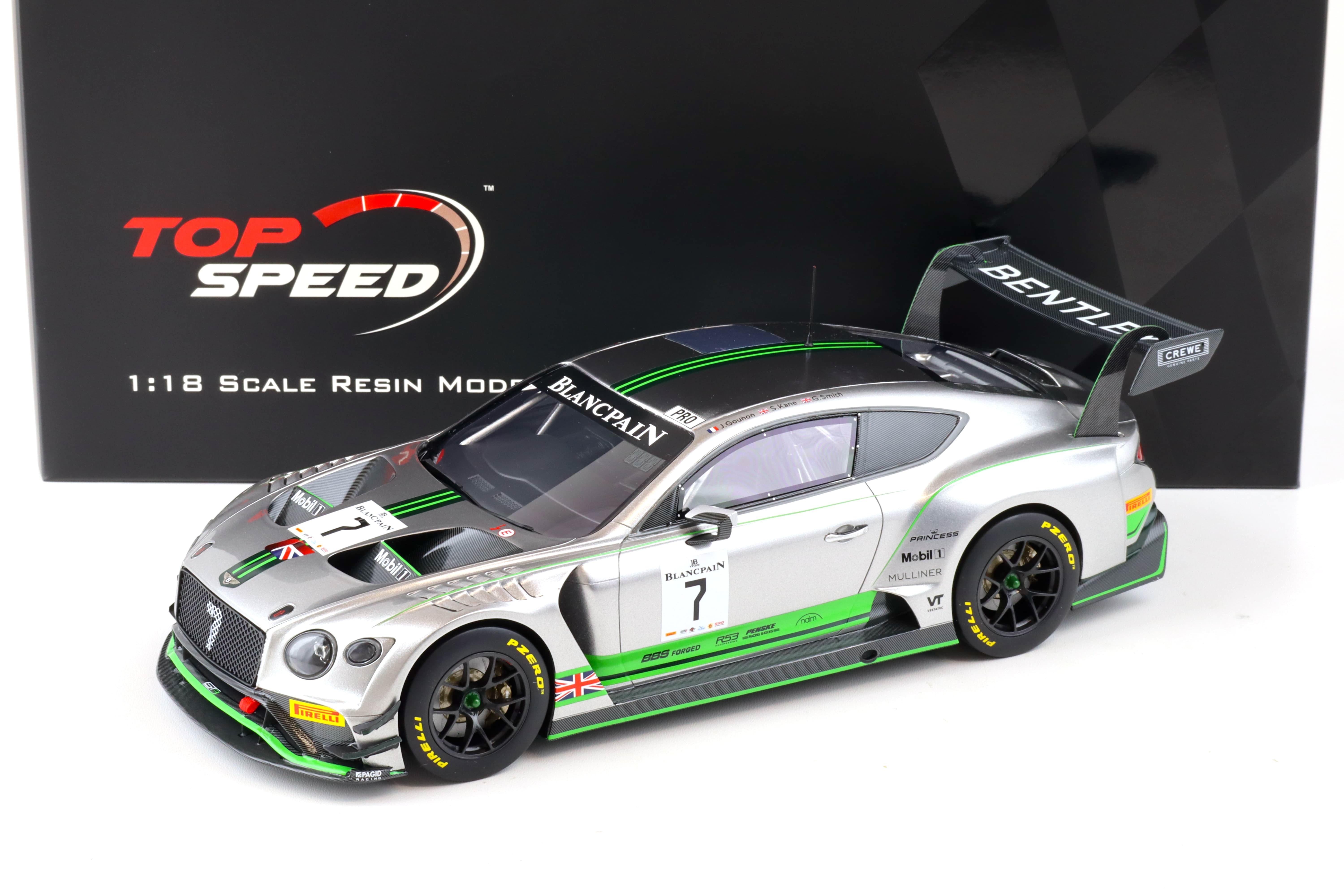 1:18 Top Speed Bentley Continental GT3 #7 Blancpain GT Series Monza 2018 TS0243