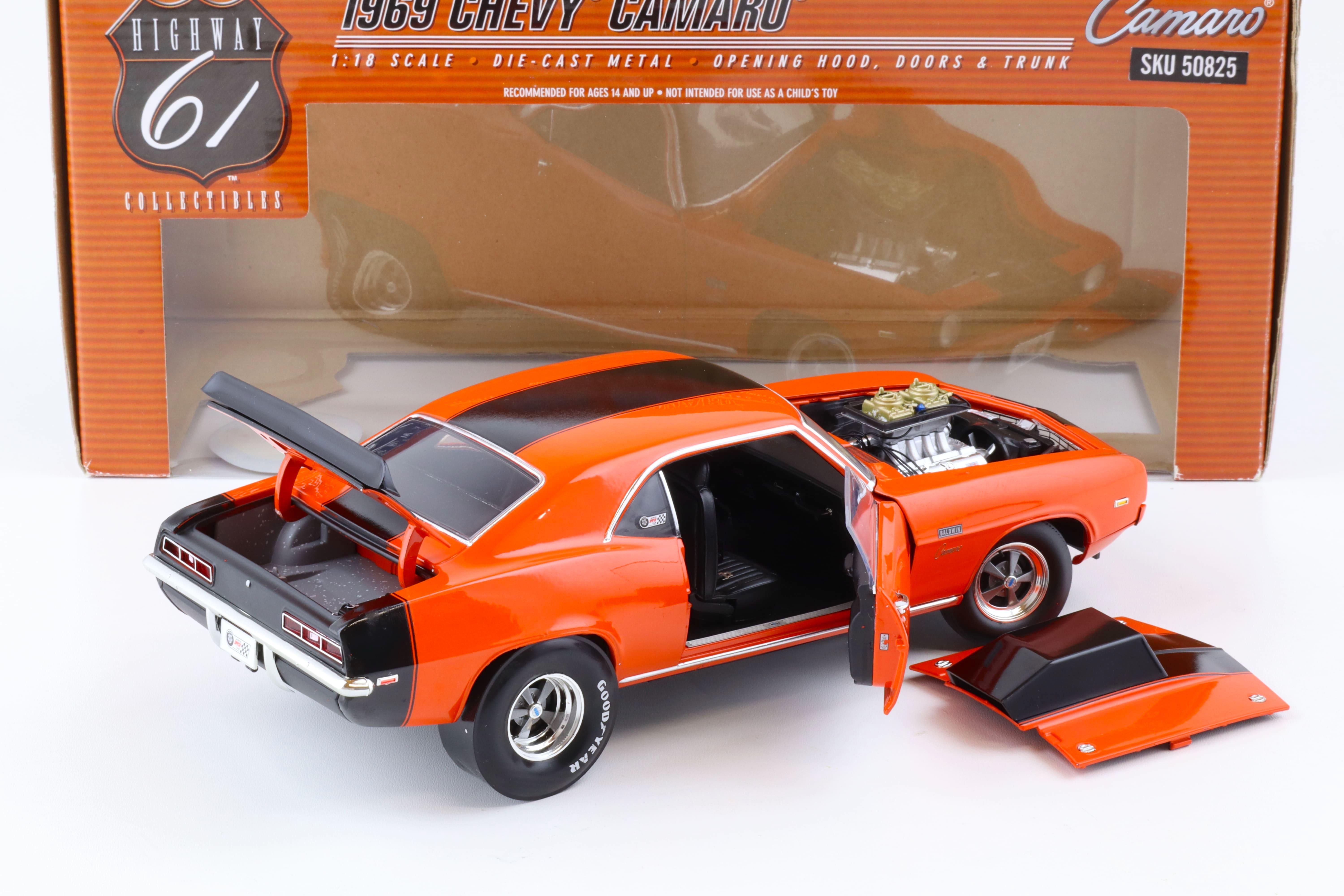 1:18 Highway61 Baldwin Motion 1969 Chevrolet Camaro Pro Stock hugger orange