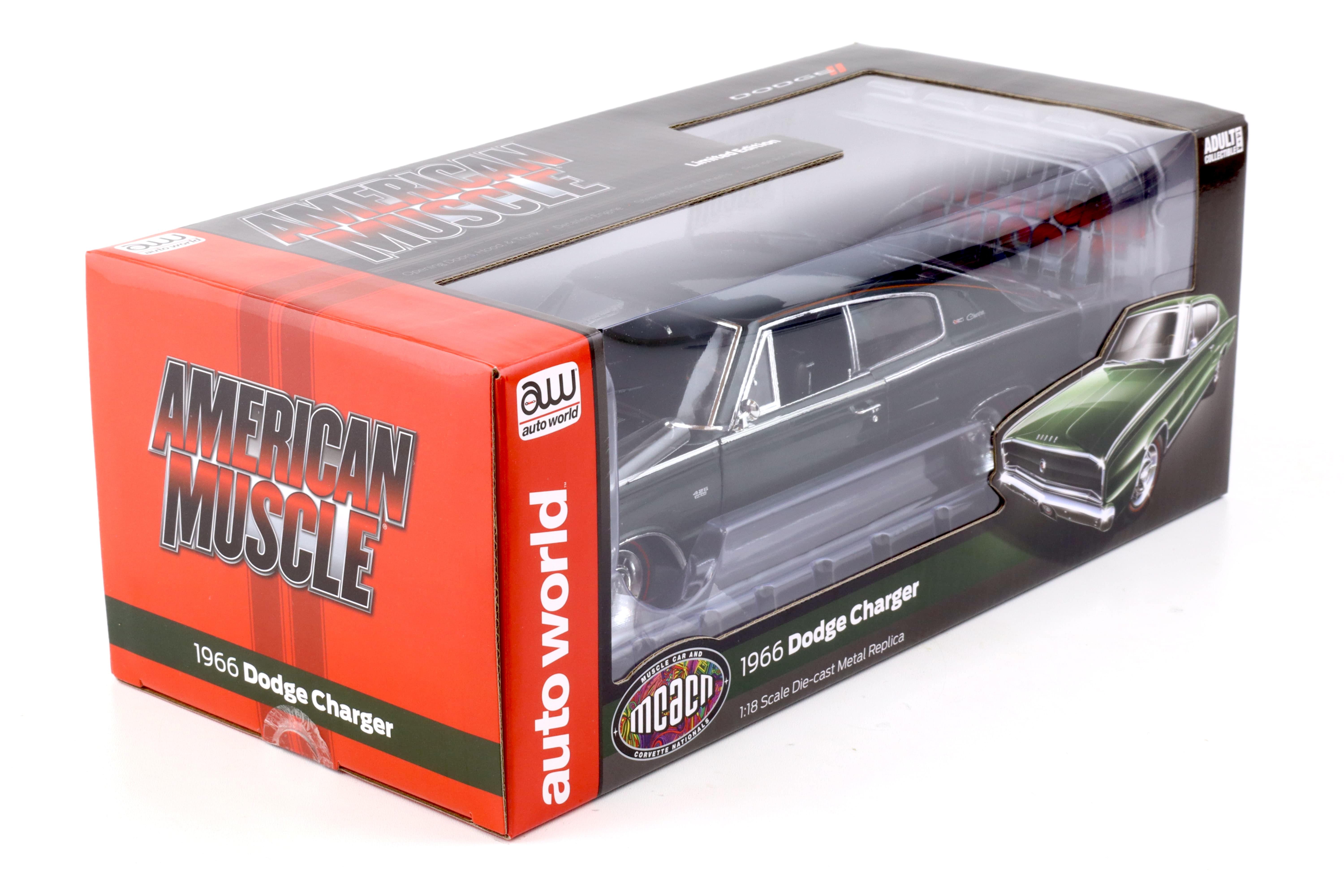 1:18 Auto World 1966 Dodge Charger Hardtop MCACN GG1 dark green