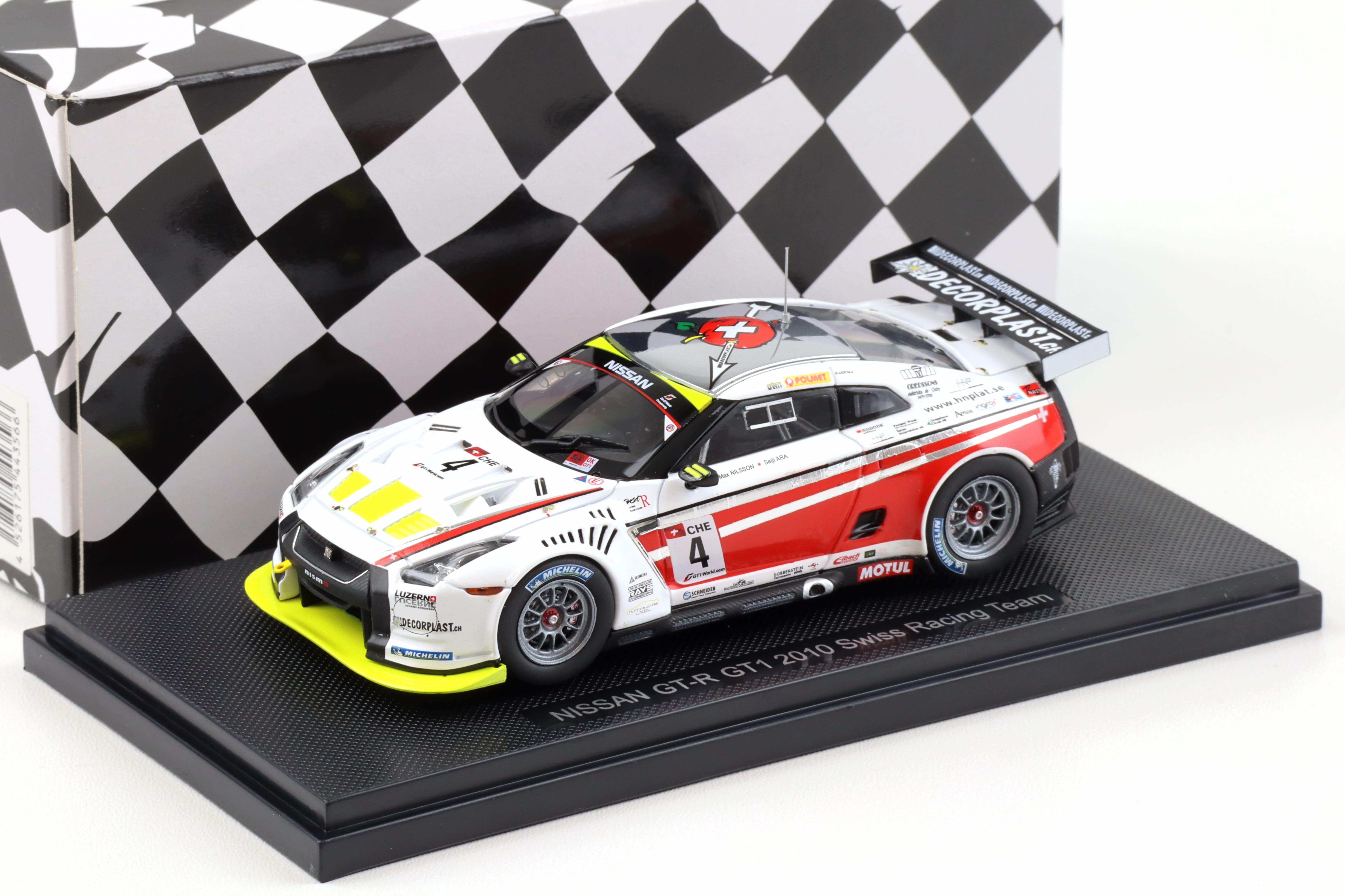 1:43 Ebbro Nissan GT-R GT1 Swiss Racing Team 2010 #4 Nilsson/ Ara