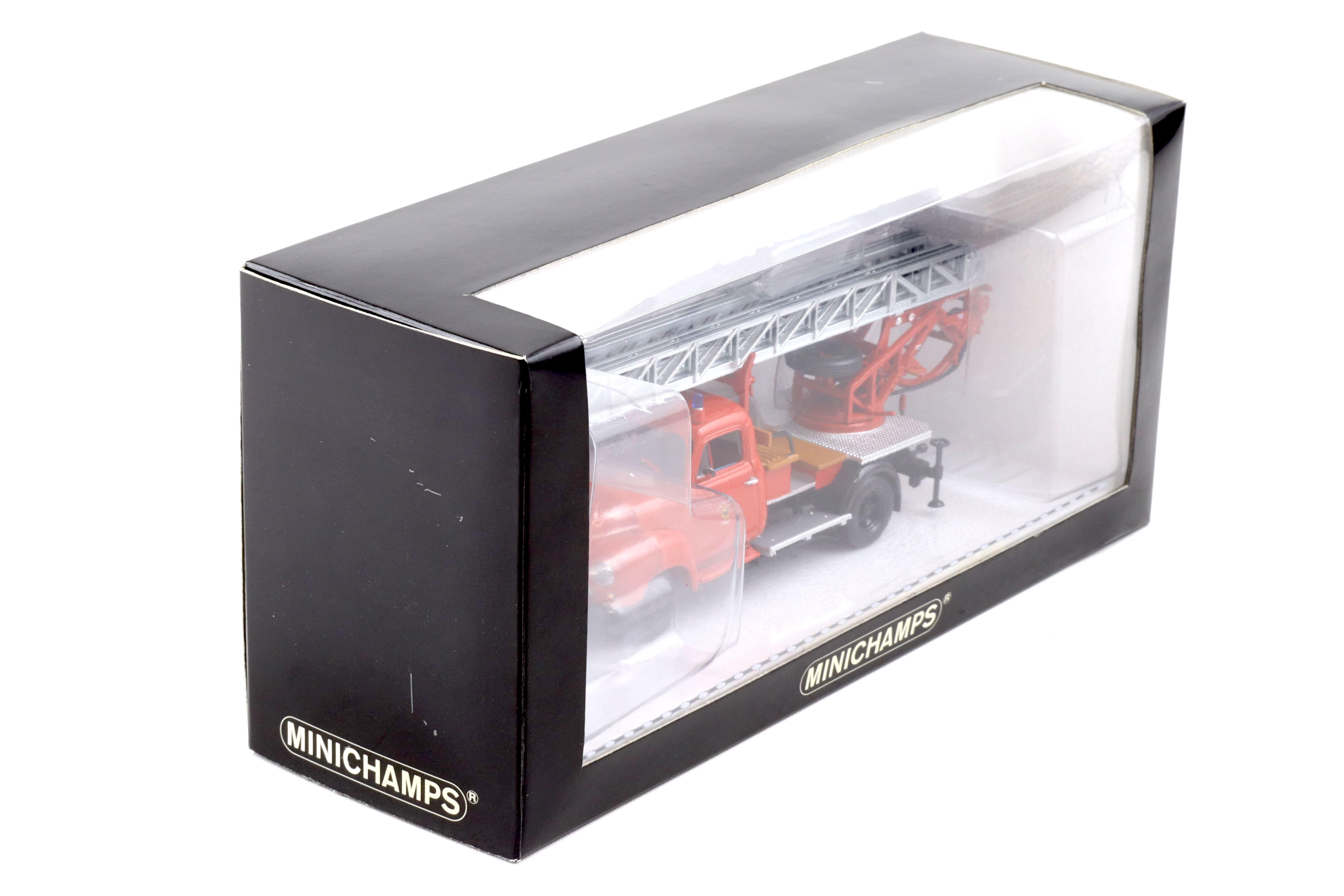 1:43 Minichamps Opel Blitz 1,75t Drehleiter DL18 FEUERWEHR Sinsheim red