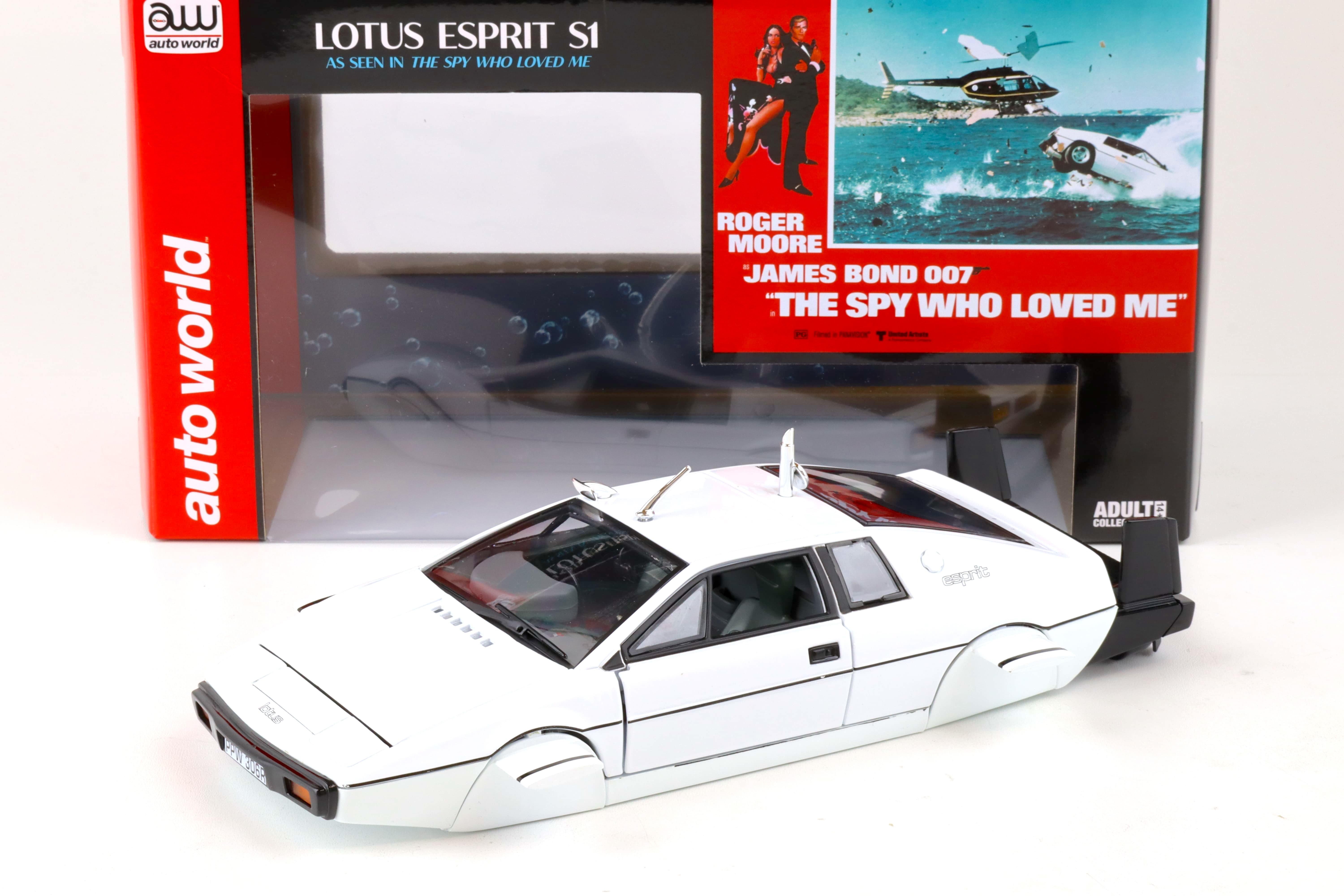 1:18 Auto World 1971 Lotus Esprit S1 white James Bond 007 The Spy Who Loved Me