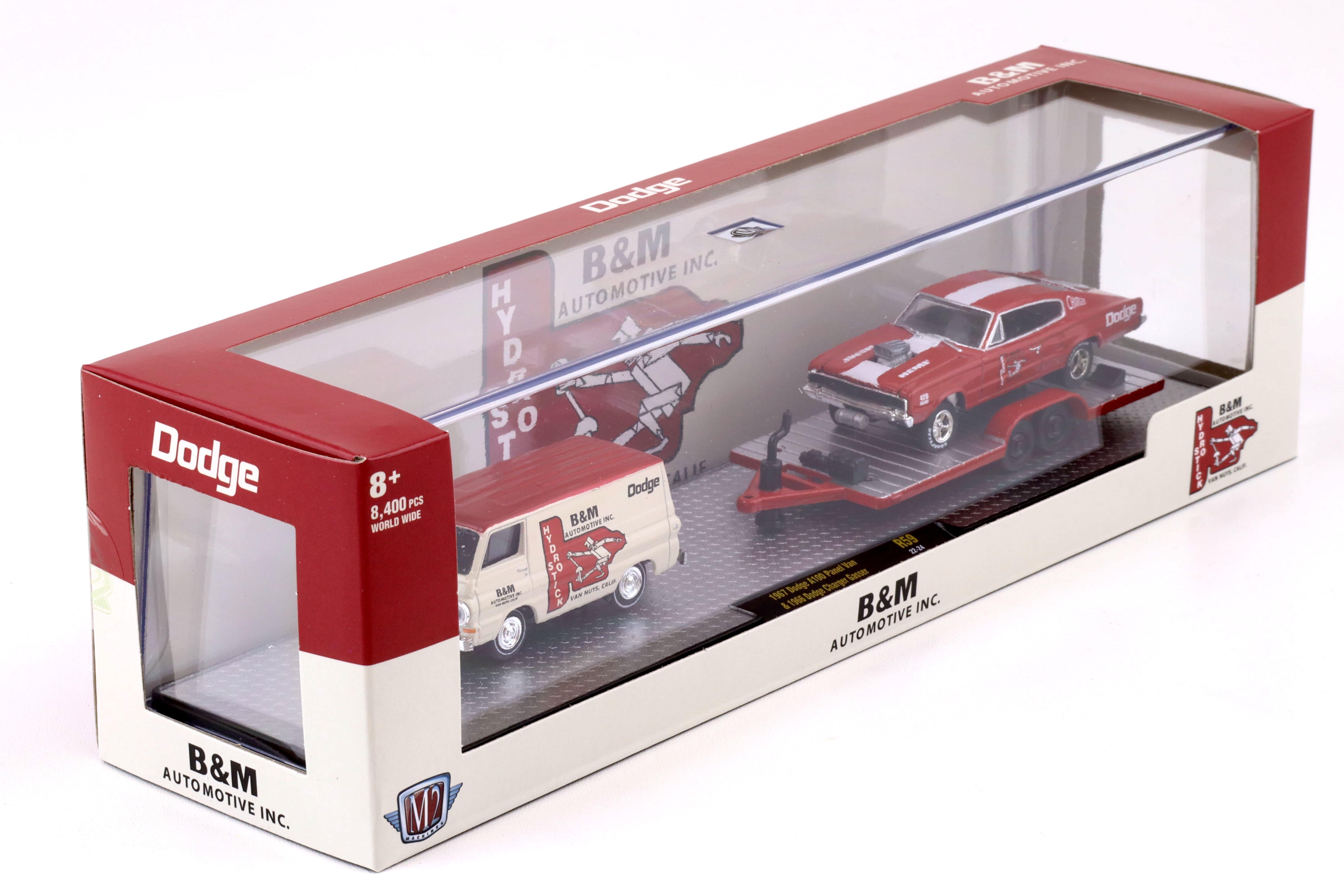 1:64 M2 Machines 1967 Dodge A100 Panel Van & 1966 Dodge Charger Gasser B&M AUTOMOTIVE INC.