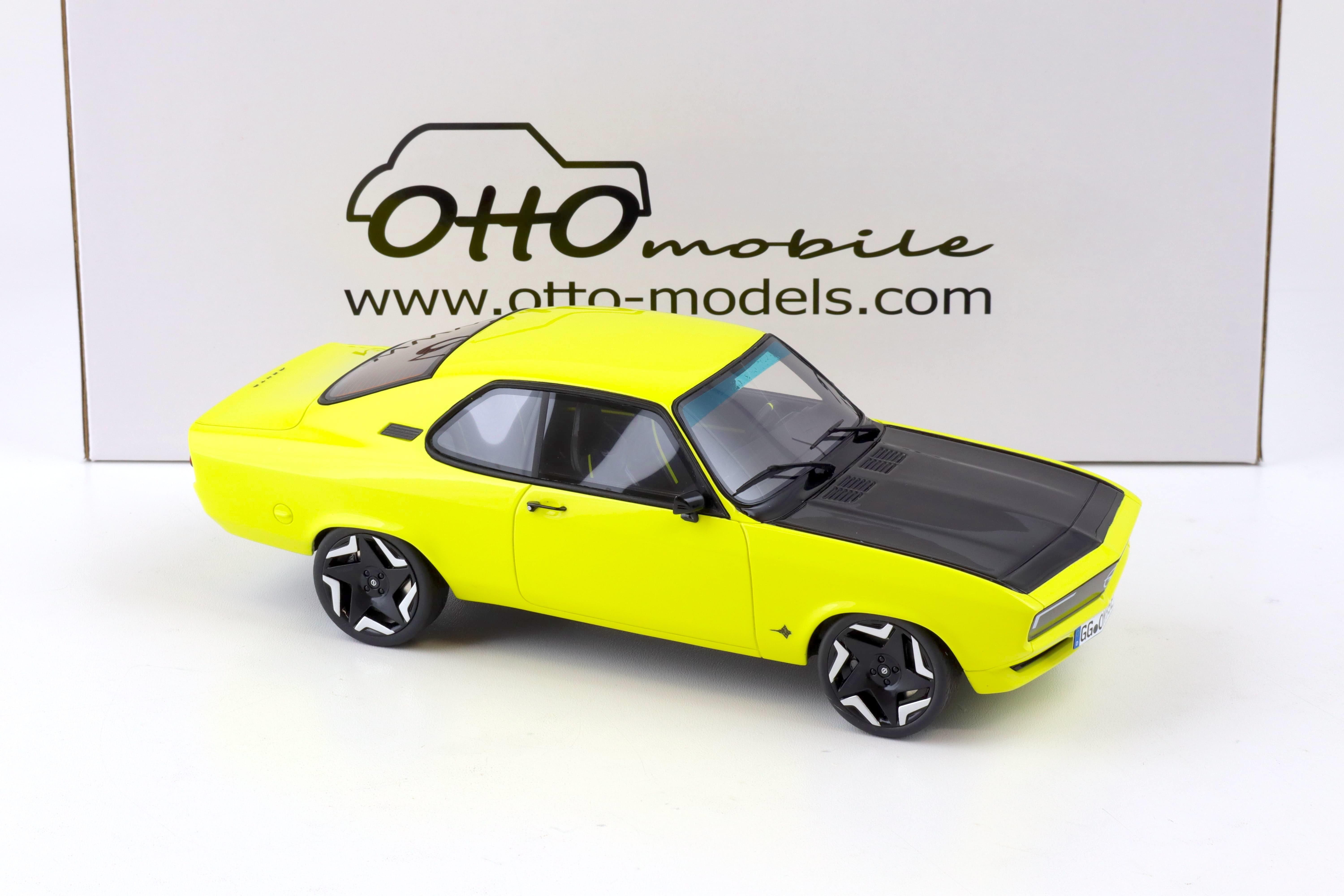 1:18 OTTO mobile OT434 Opel Manta GSE Elektromod Coupe yellow 2021