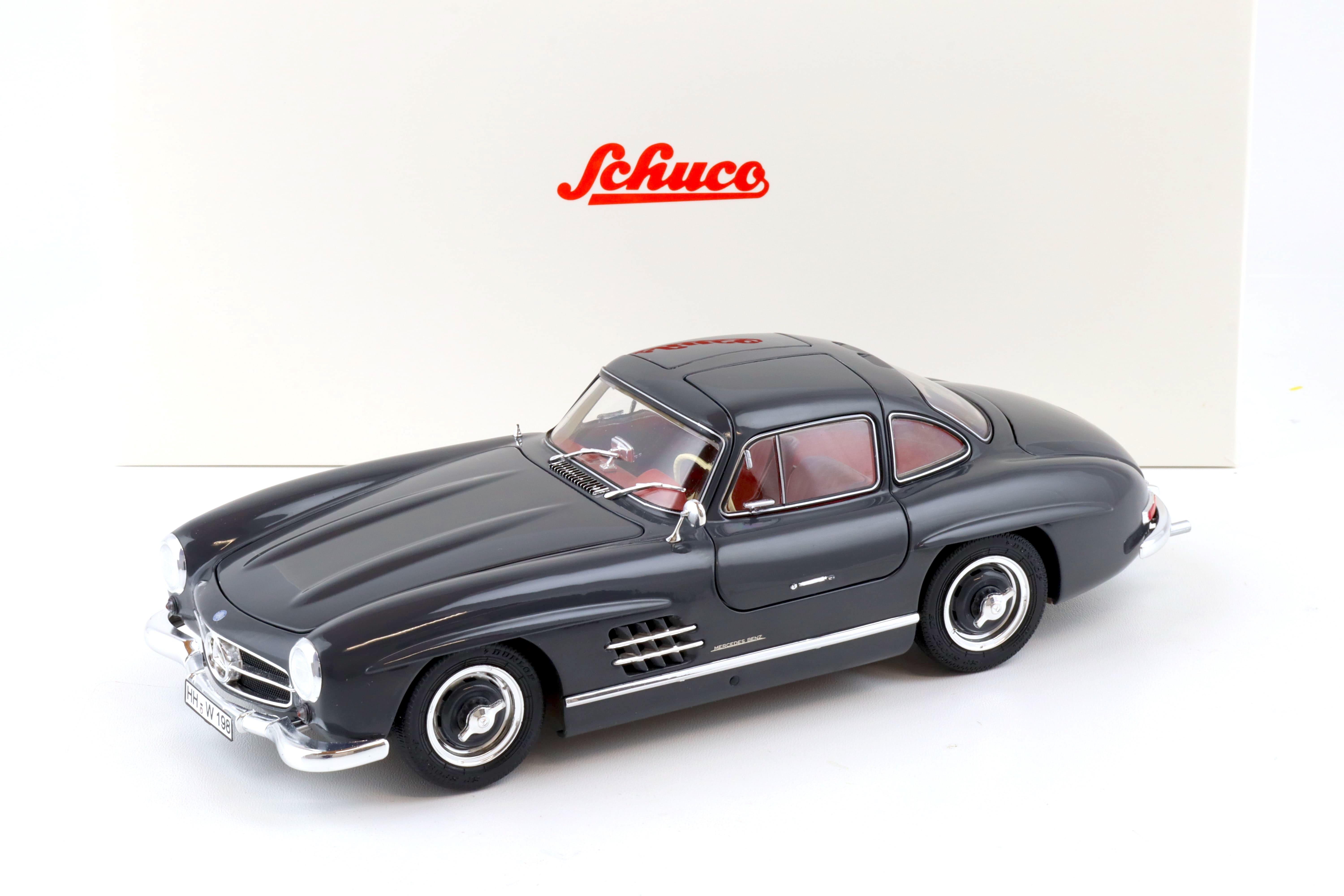 1:18 Schuco Mercedes 300 SL Coupe Gullwing grey/ red interior