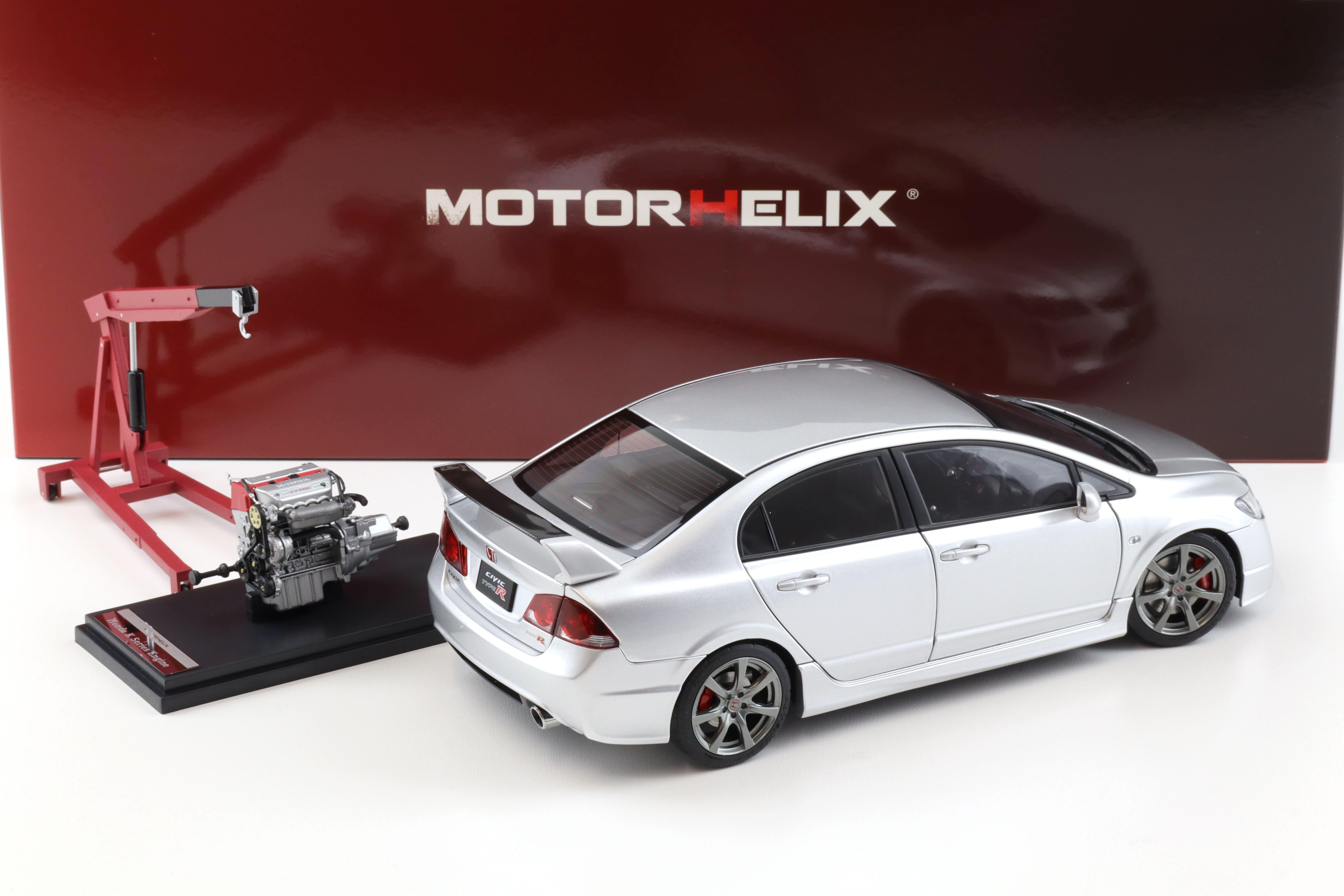 1:18 Motorhelix Honda Civic Type R (FD2) 2007 Early Version Platinum silver metallic M85410