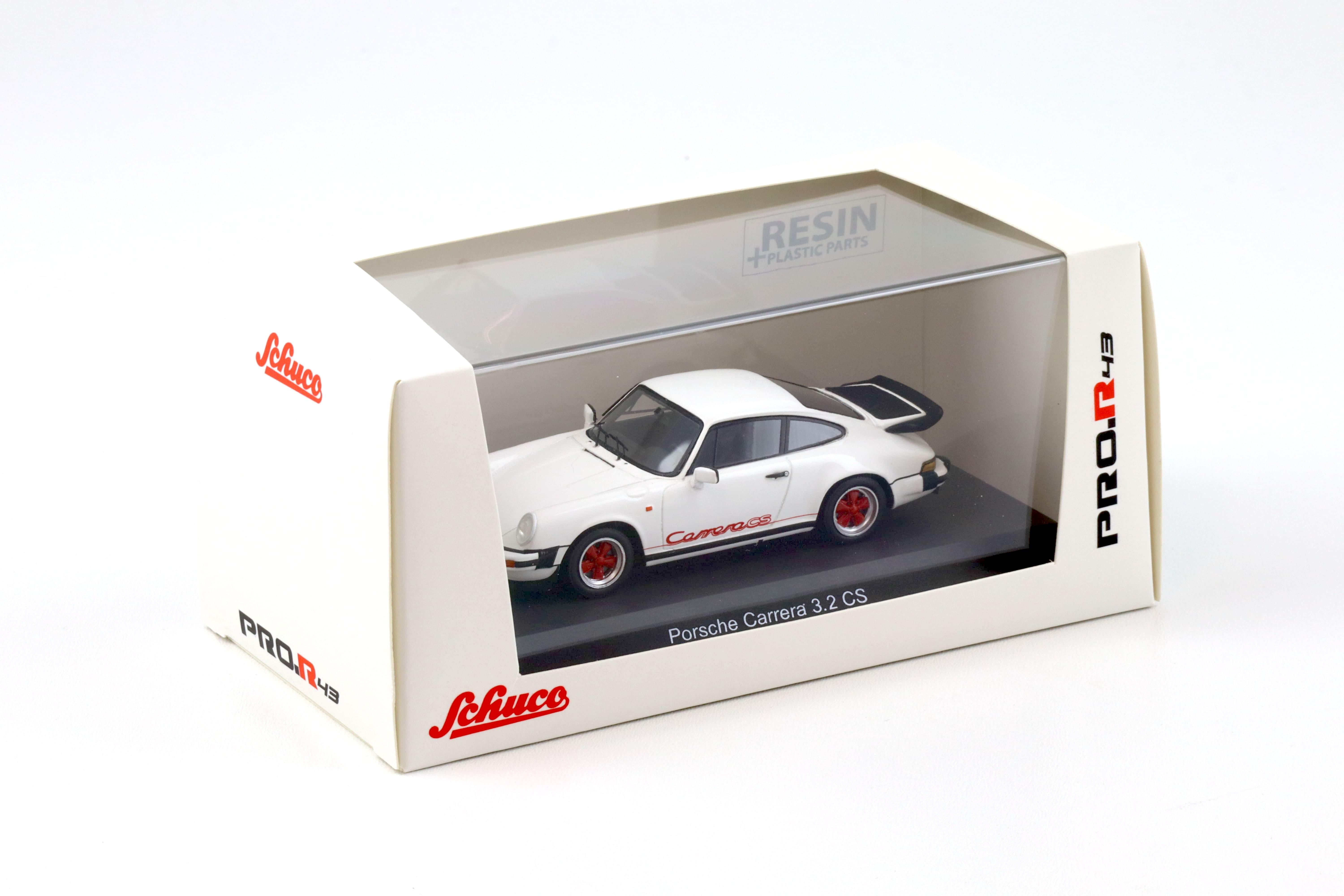 1:43 Schuco PRO.R43 Porsche 911 Carrera 3.2 CS Coupe white/ red