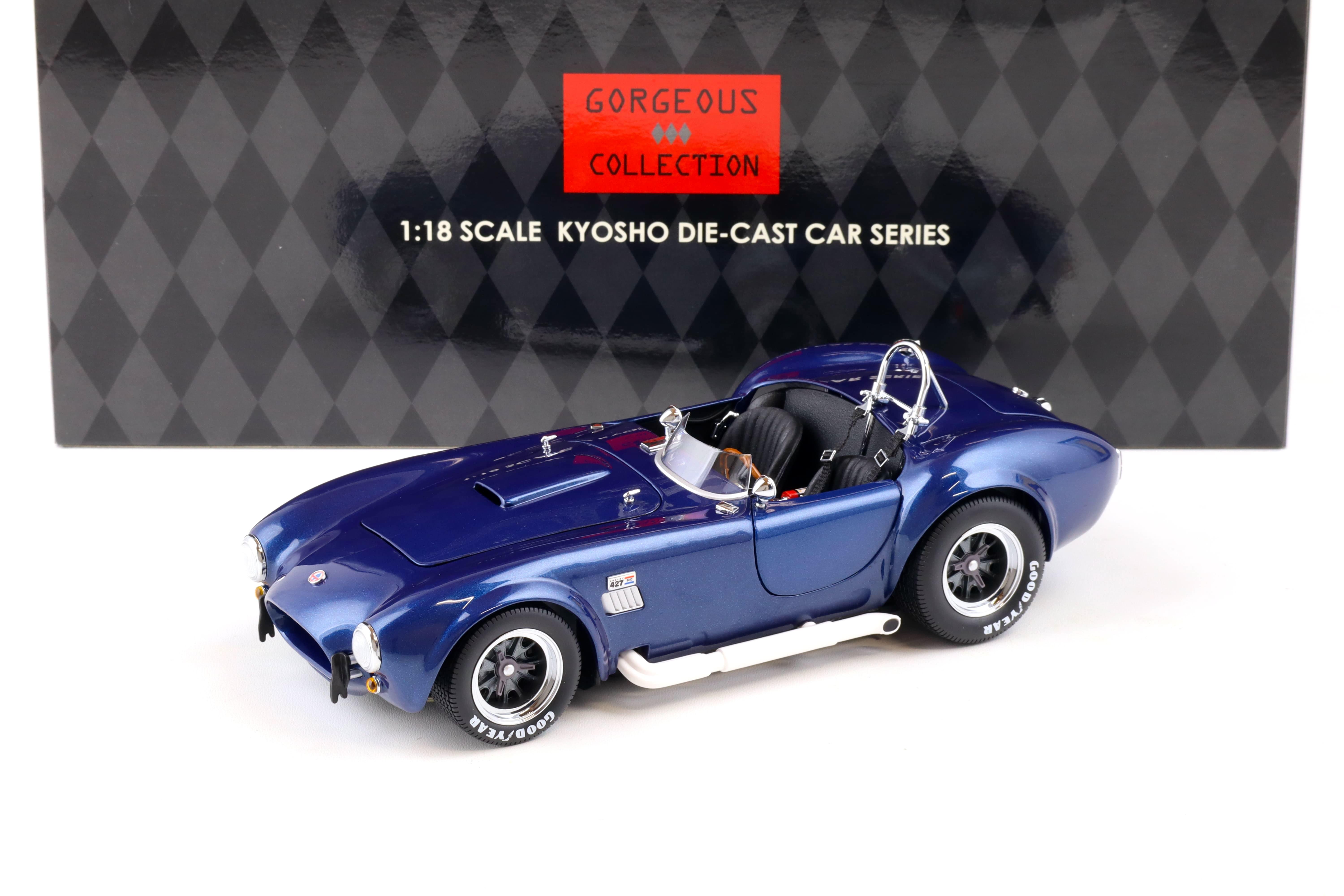 1:18 Kyosho Shelby Cobra 427 S/C Racing Screen blue metallic 08046BL